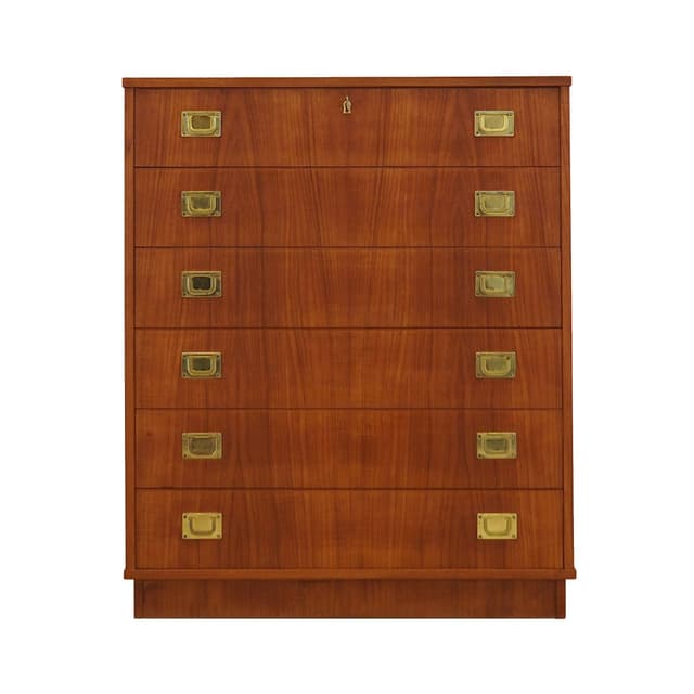 Chest of drawers, brown red teak, Denmark, 1960s. - DIMENSION
