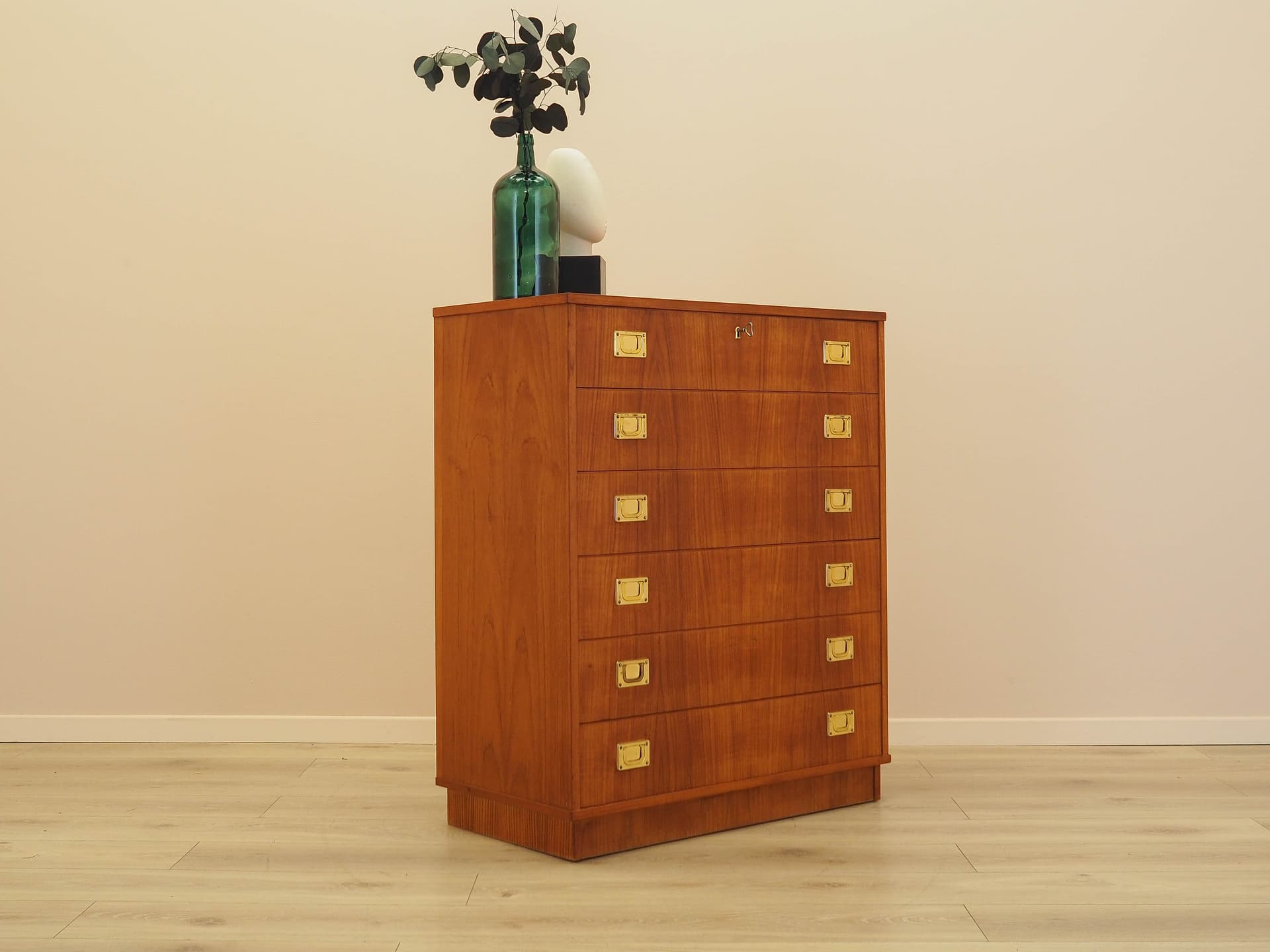 Chest of drawers, brown red teak, Denmark, 1960s. - 343341