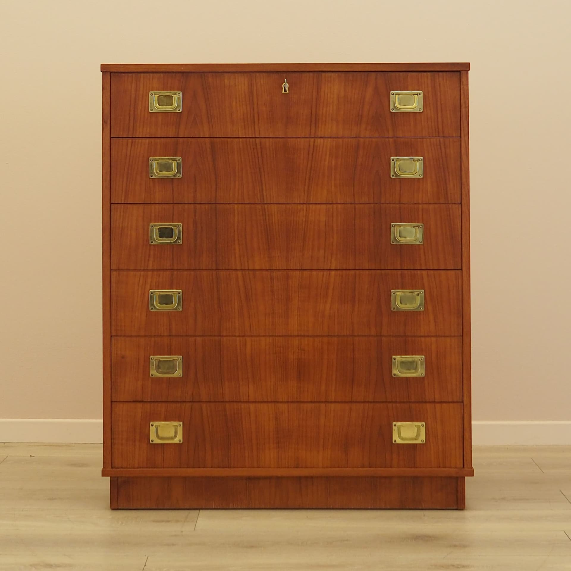 Chest of drawers, brown red teak, Denmark, 1960s. - 343338