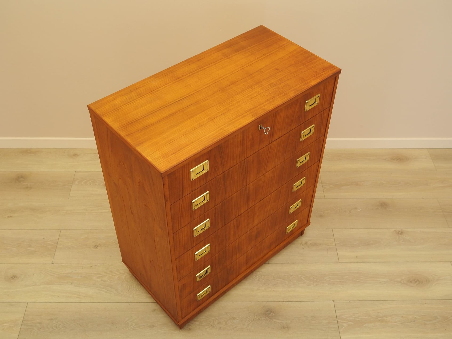 Chest of drawers, brown red teak, Denmark, 1960s. - 343343