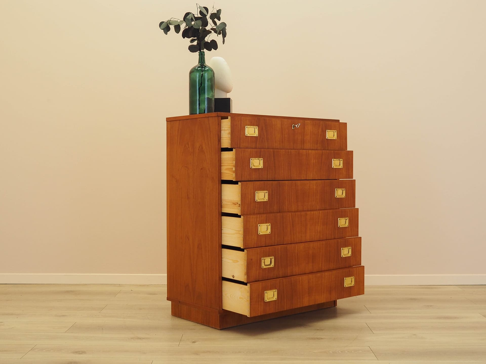 Chest of drawers, brown red teak, Denmark, 1960s. - 343342
