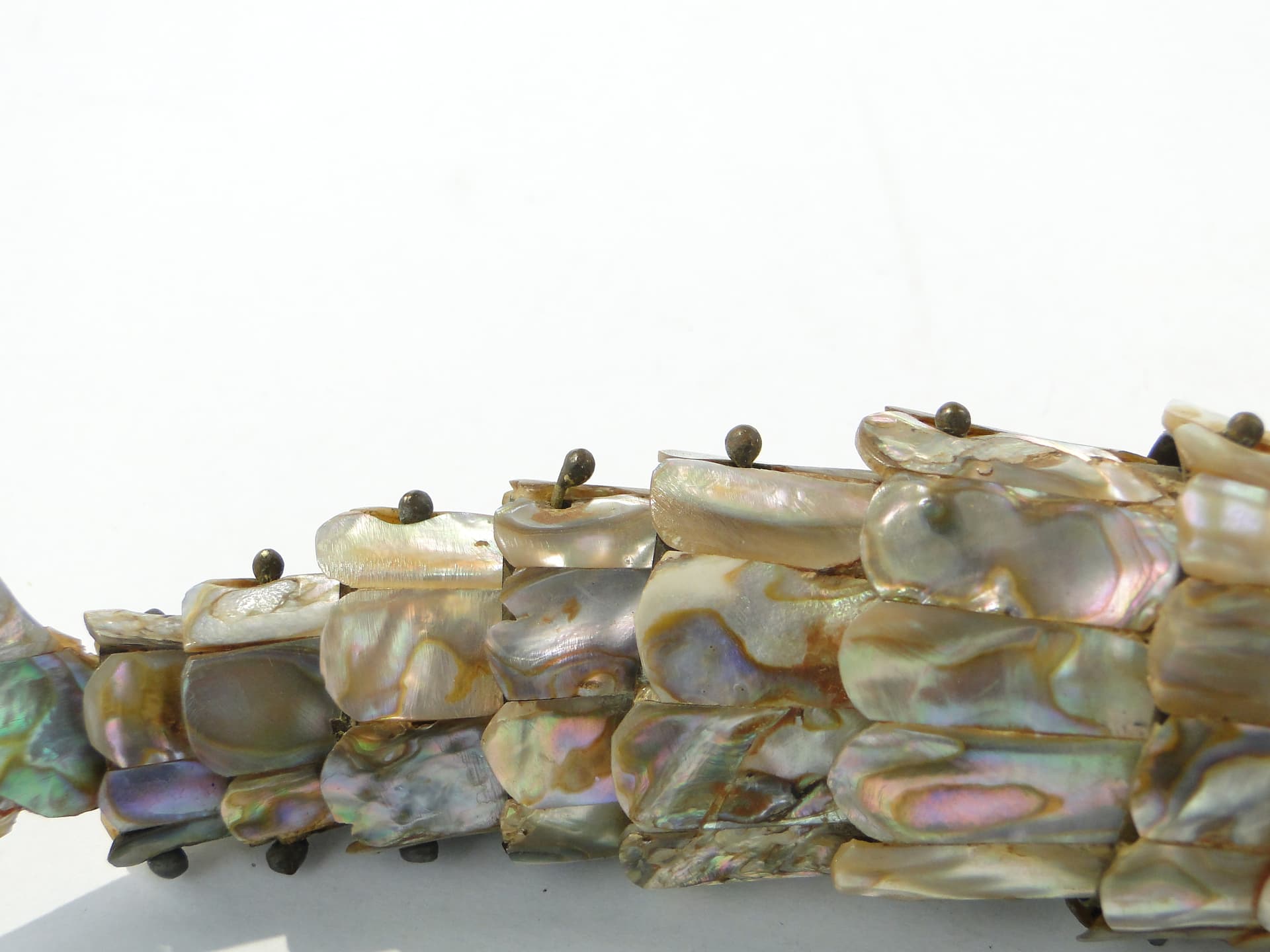 Fish figurine, multicolor mother-of-pearl, brass, early 20th century - 343436