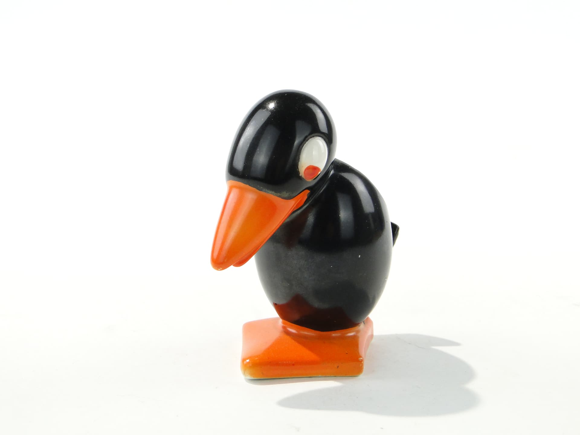 Ashtray Toucan, black orange porcelain, Fürstenberg, Germany, early 20th century - 343456