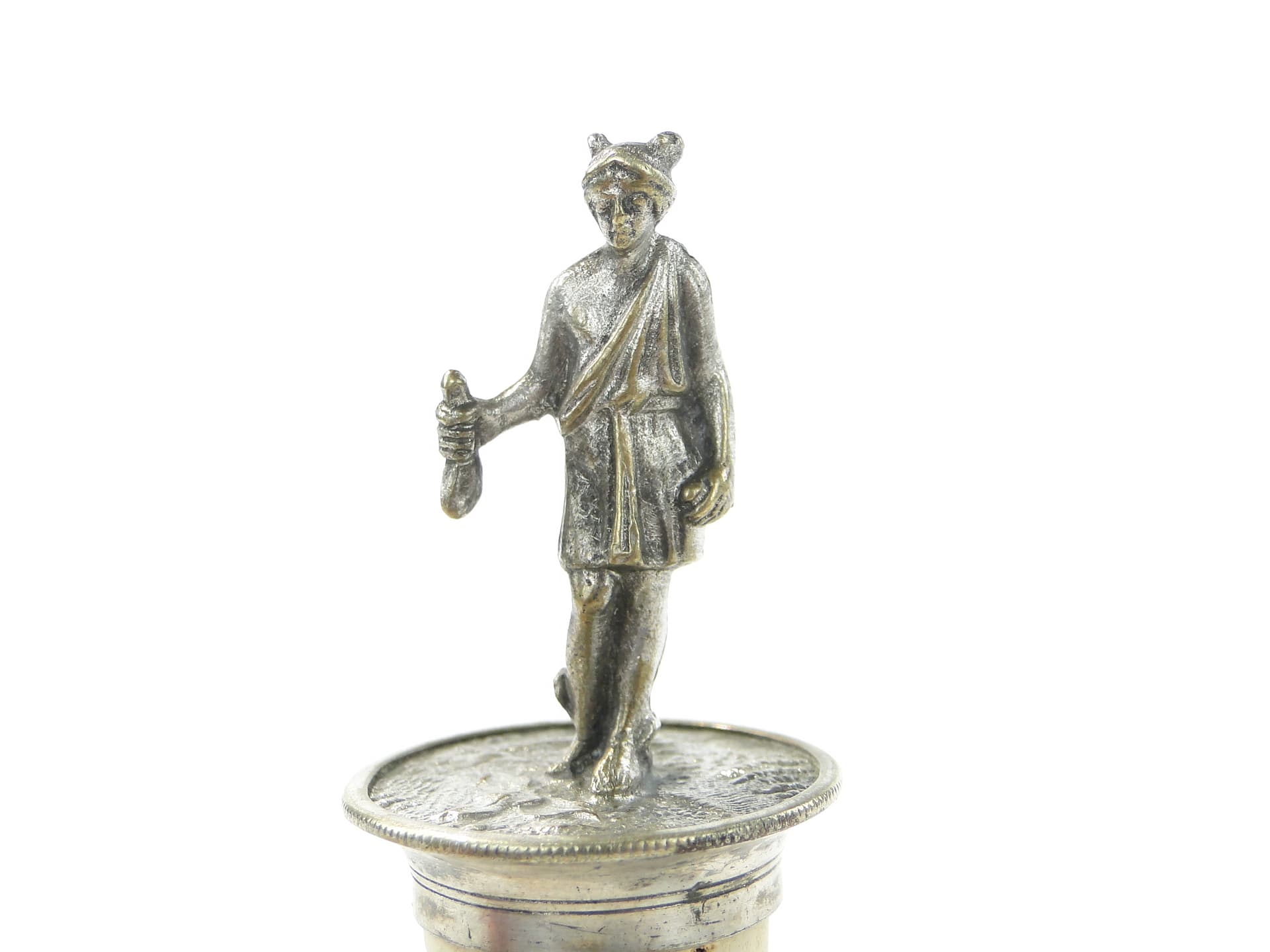 Korek do karafki z figurą Hermesa, srebro, korek naturalny, Europa, początek XX wieku - 343565