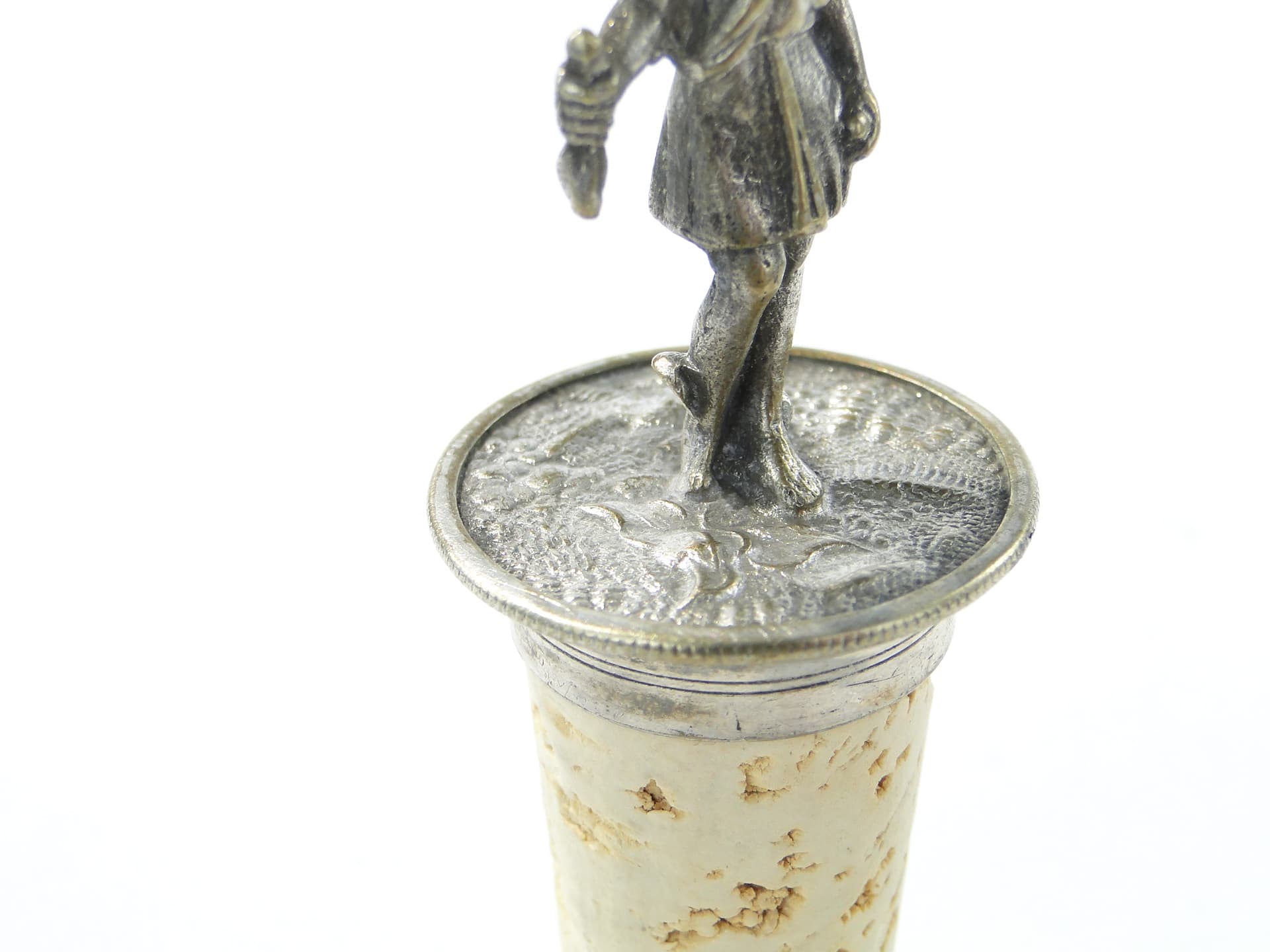 Korek do karafki z figurą Hermesa, srebro, korek naturalny, Europa, początek XX wieku - 343568