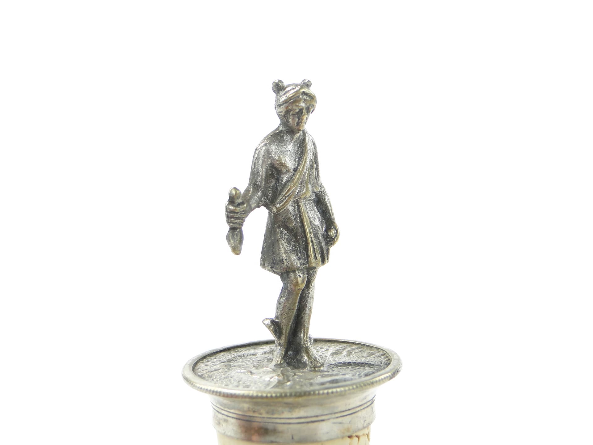 Korek do karafki z figurą Hermesa, srebro, korek naturalny, Europa, początek XX wieku - 343566