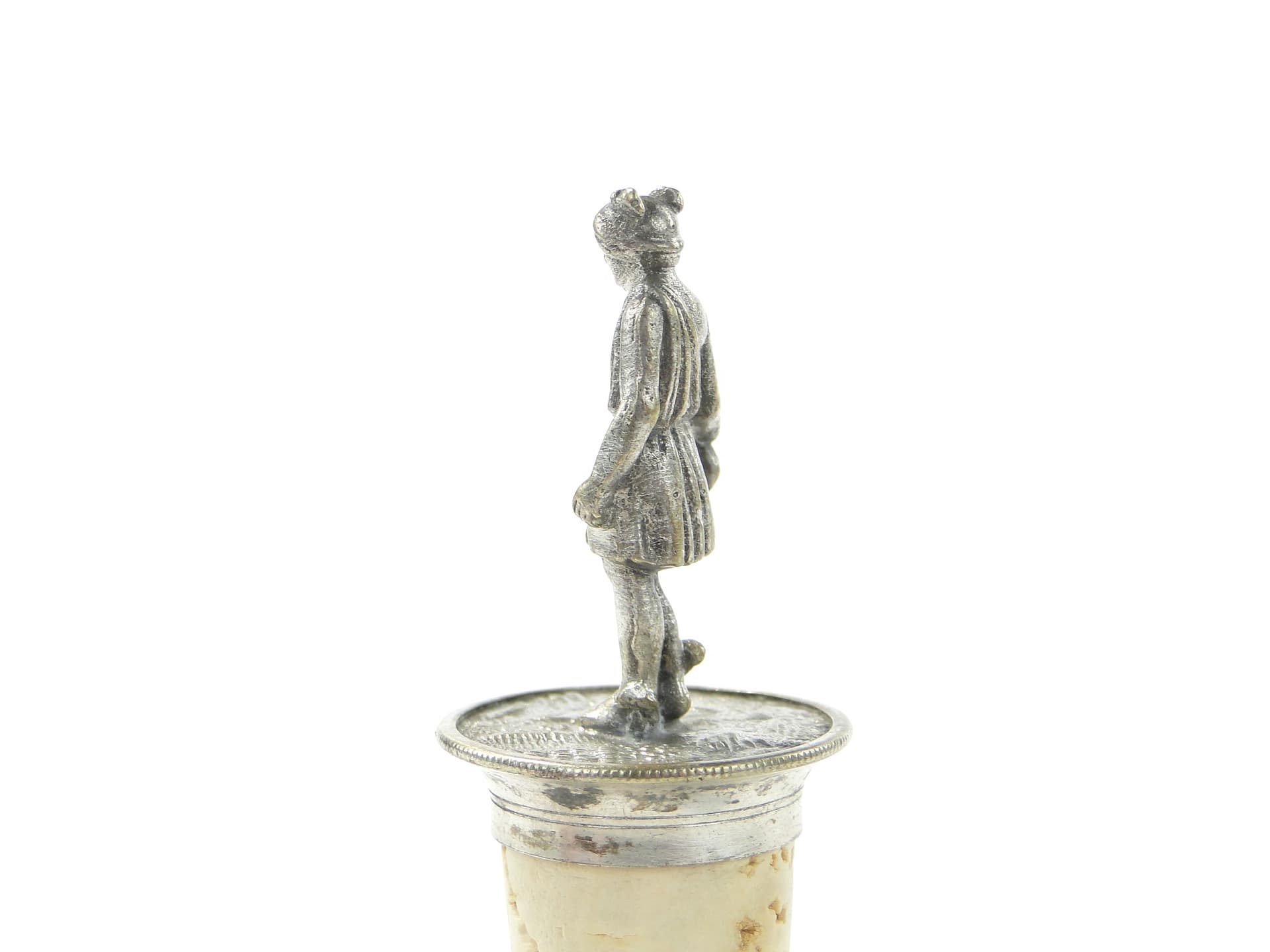 Korek do karafki z figurą Hermesa, srebro, korek naturalny, Europa, początek XX wieku - 343564