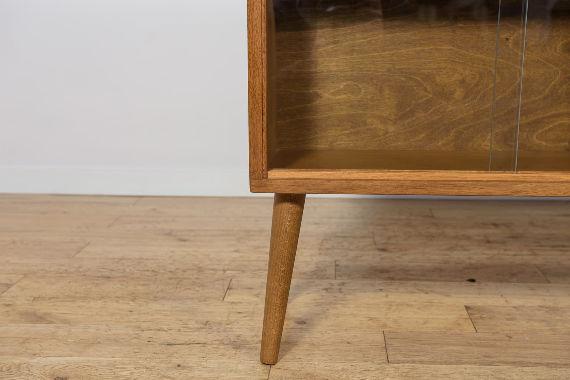 Display Cabinet, brown oak, glass, United Kingdom, 1970s - 343674