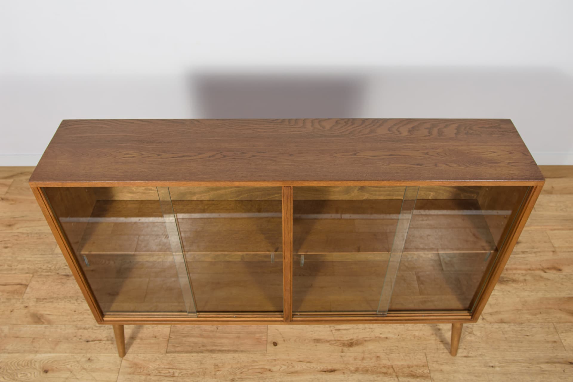 Display Cabinet, brown oak, glass, United Kingdom, 1970s - 343666