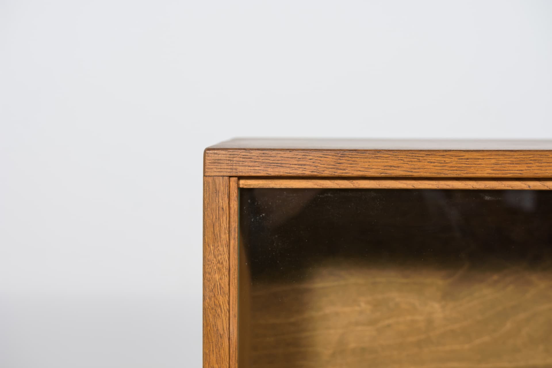 Display Cabinet, brown oak, glass, United Kingdom, 1970s - 343673