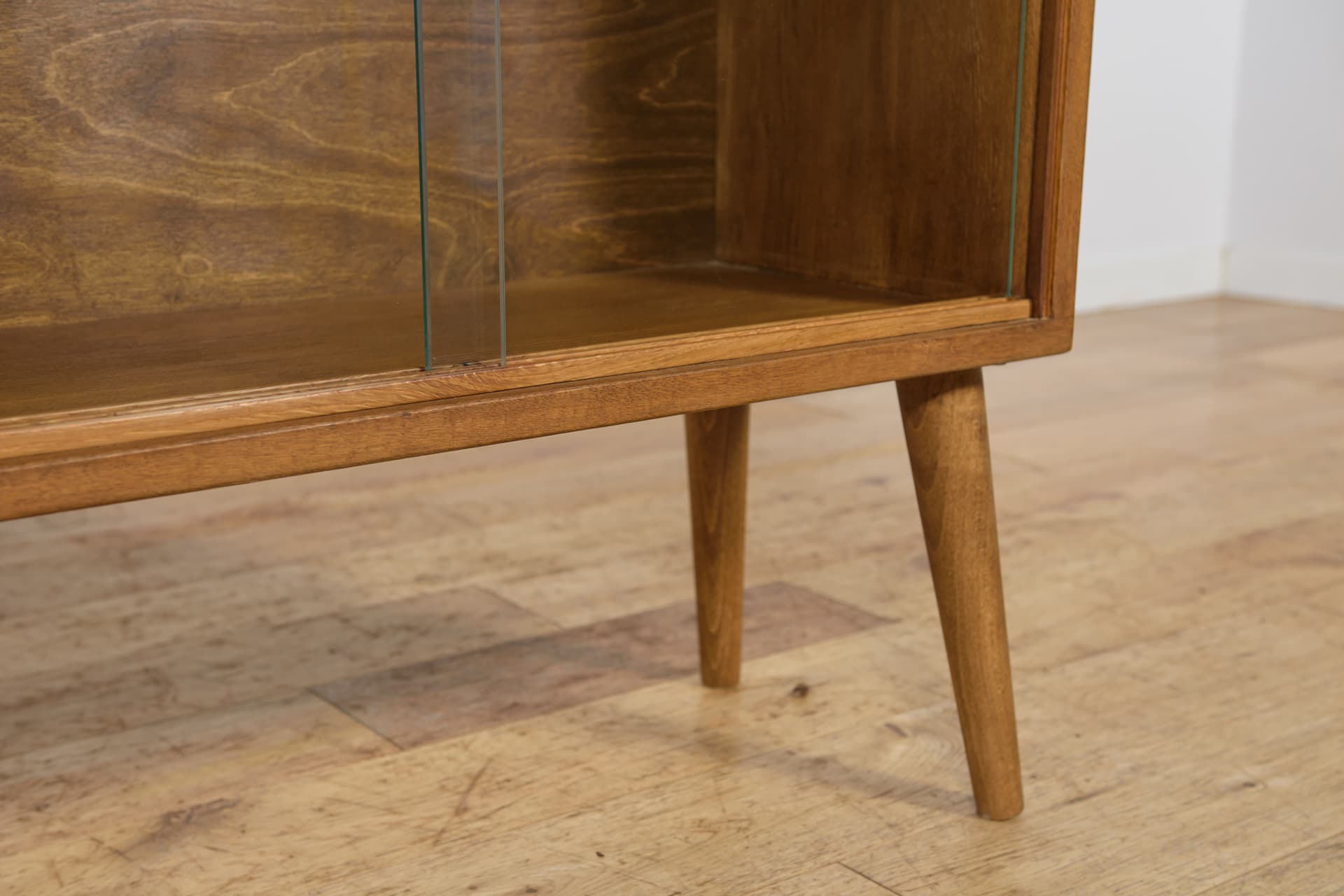Display Cabinet, brown oak, glass, United Kingdom, 1970s - 343676