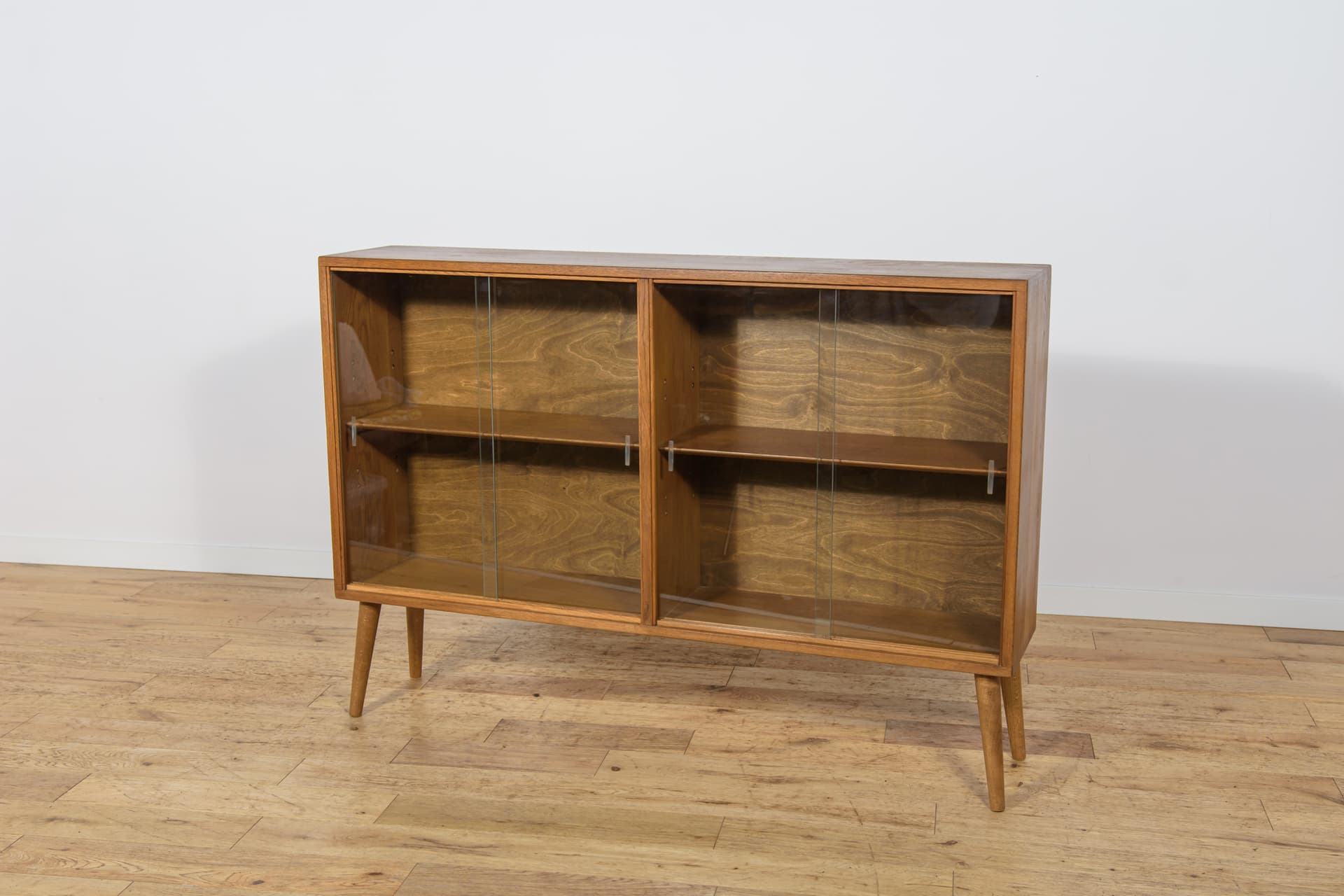 Display Cabinet, brown oak, glass, United Kingdom, 1970s - 343668