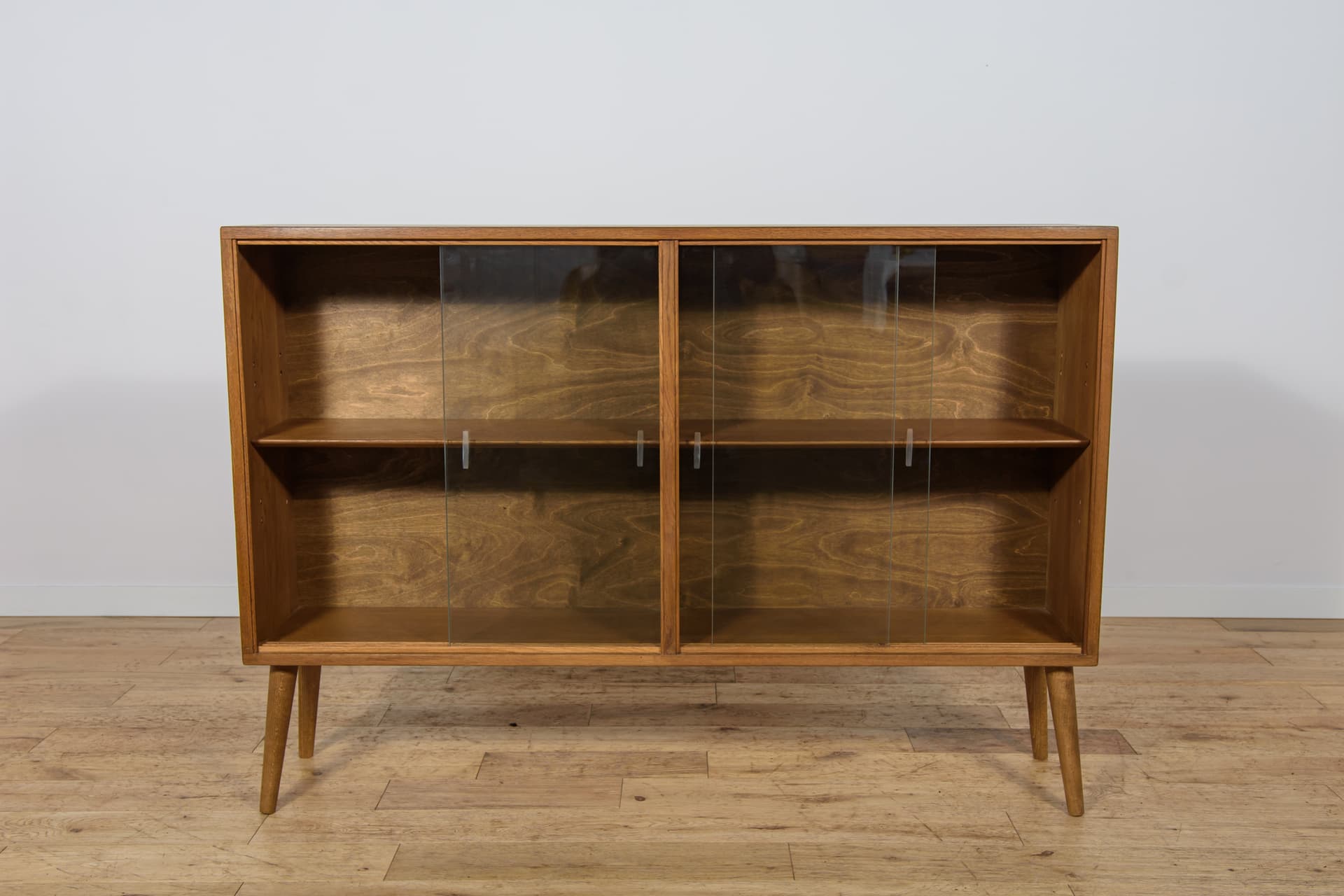 Display Cabinet, brown oak, glass, United Kingdom, 1970s - 343667