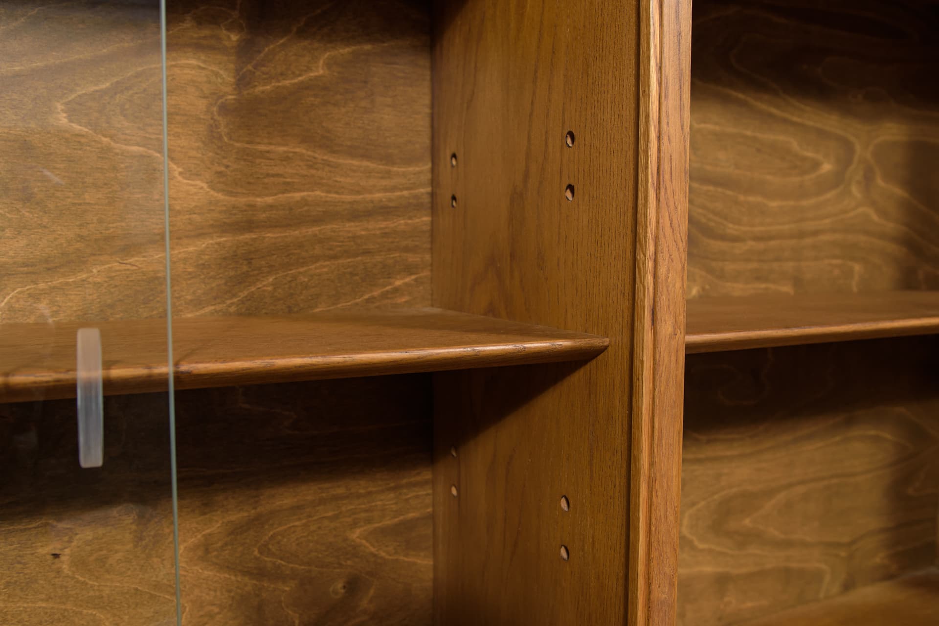 Display Cabinet, brown oak, glass, United Kingdom, 1970s - 343672