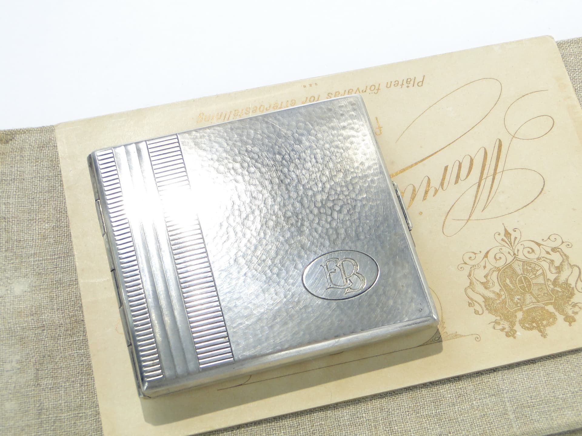 Cigarette Case Art Deco, silver-plated alpaca, 1930s - 343683