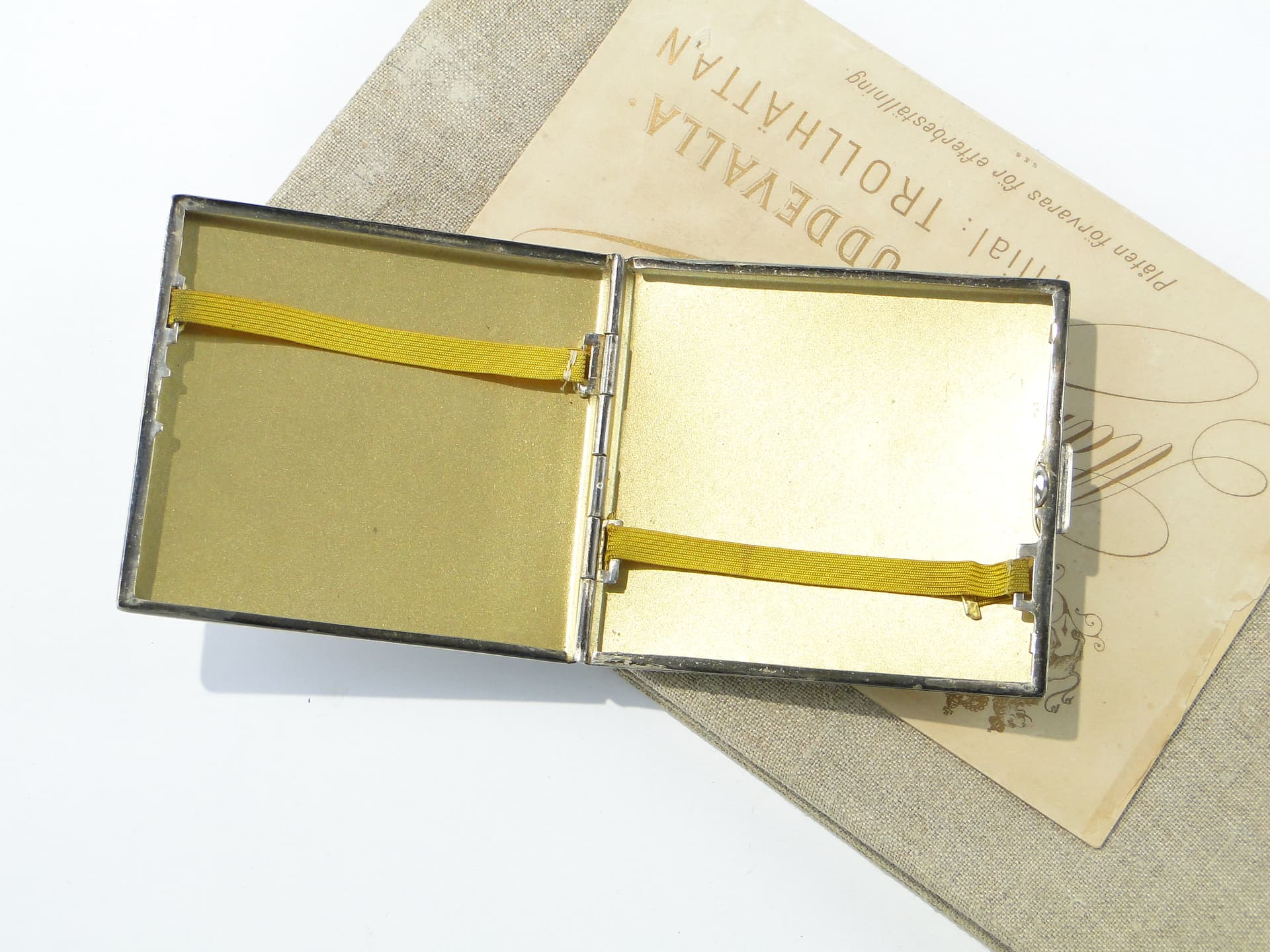 Cigarette Case Art Deco, silver-plated alpaca, 1930s - 343687