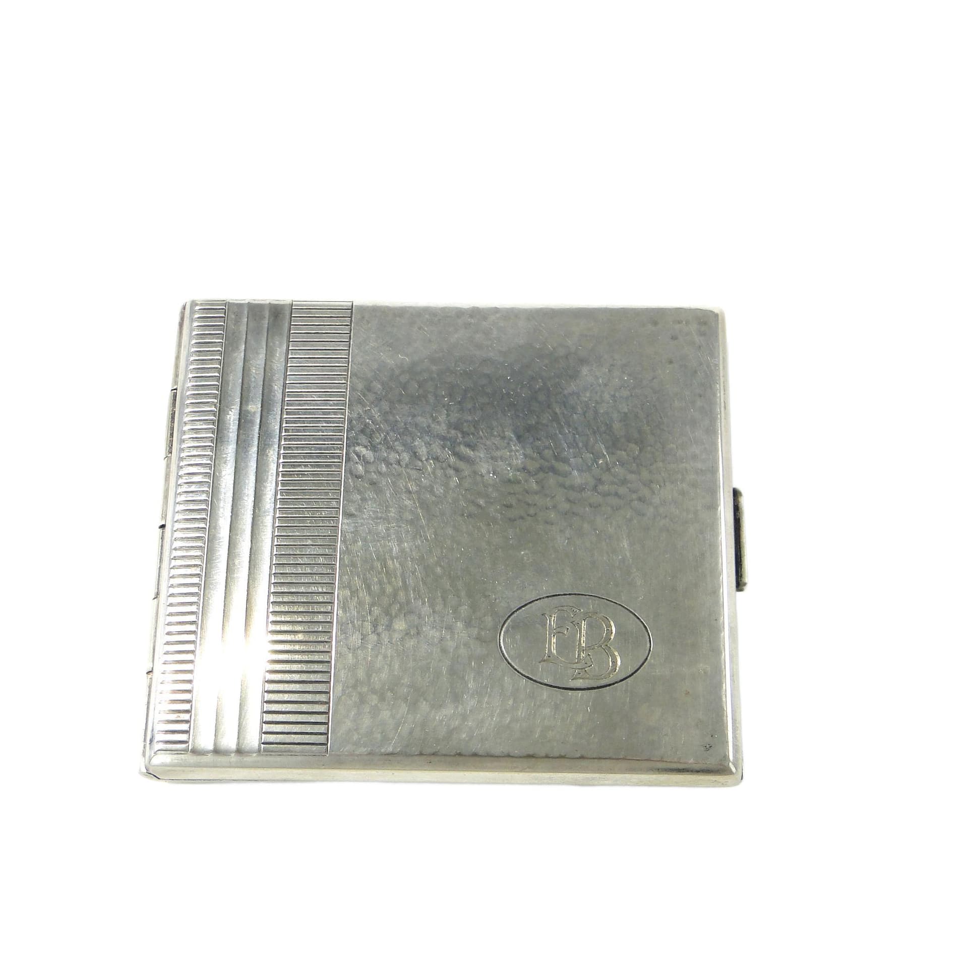 Cigarette Case Art Deco, silver-plated alpaca, 1930s