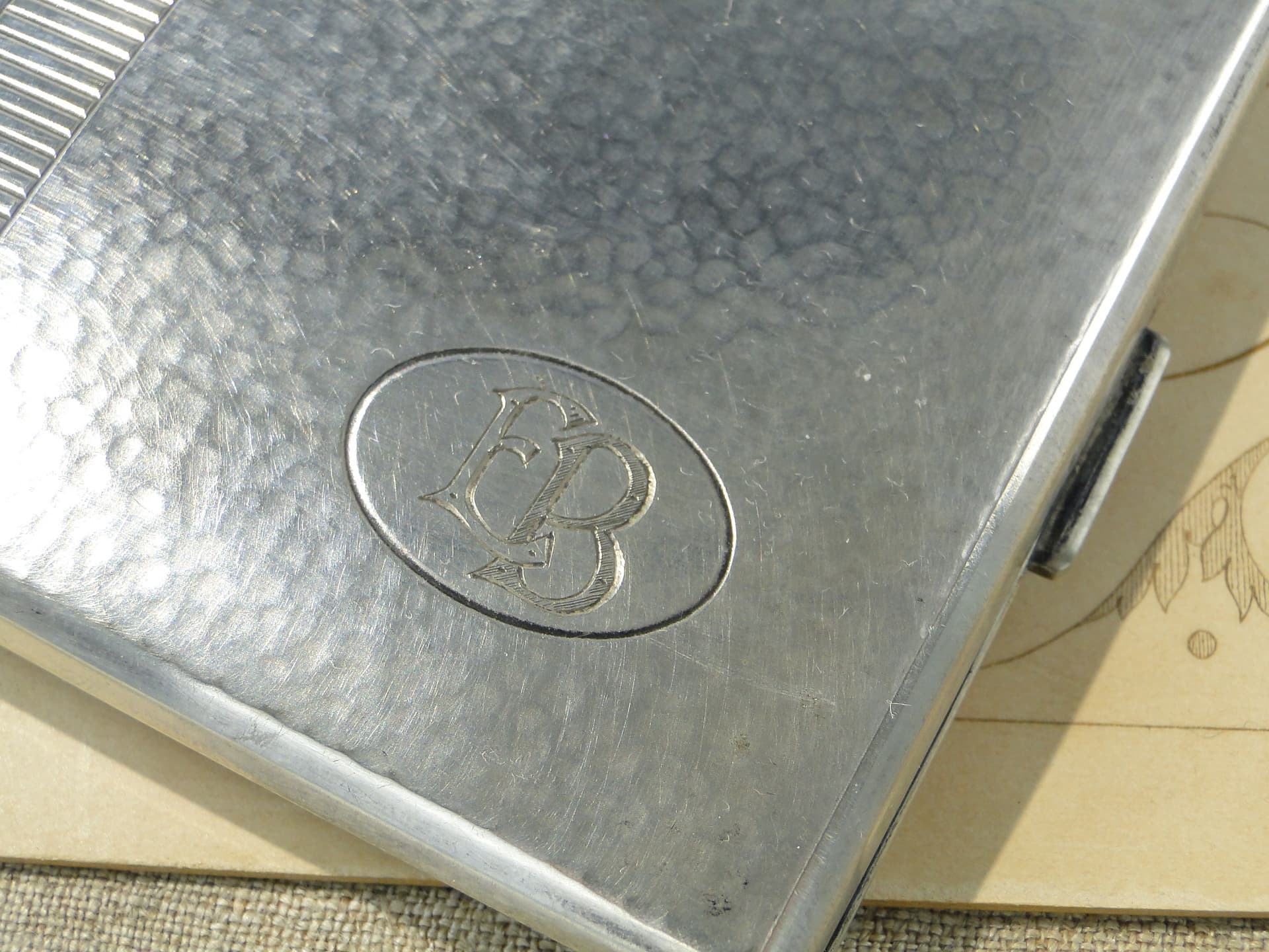 Cigarette Case Art Deco, silver-plated alpaca, 1930s - 343685