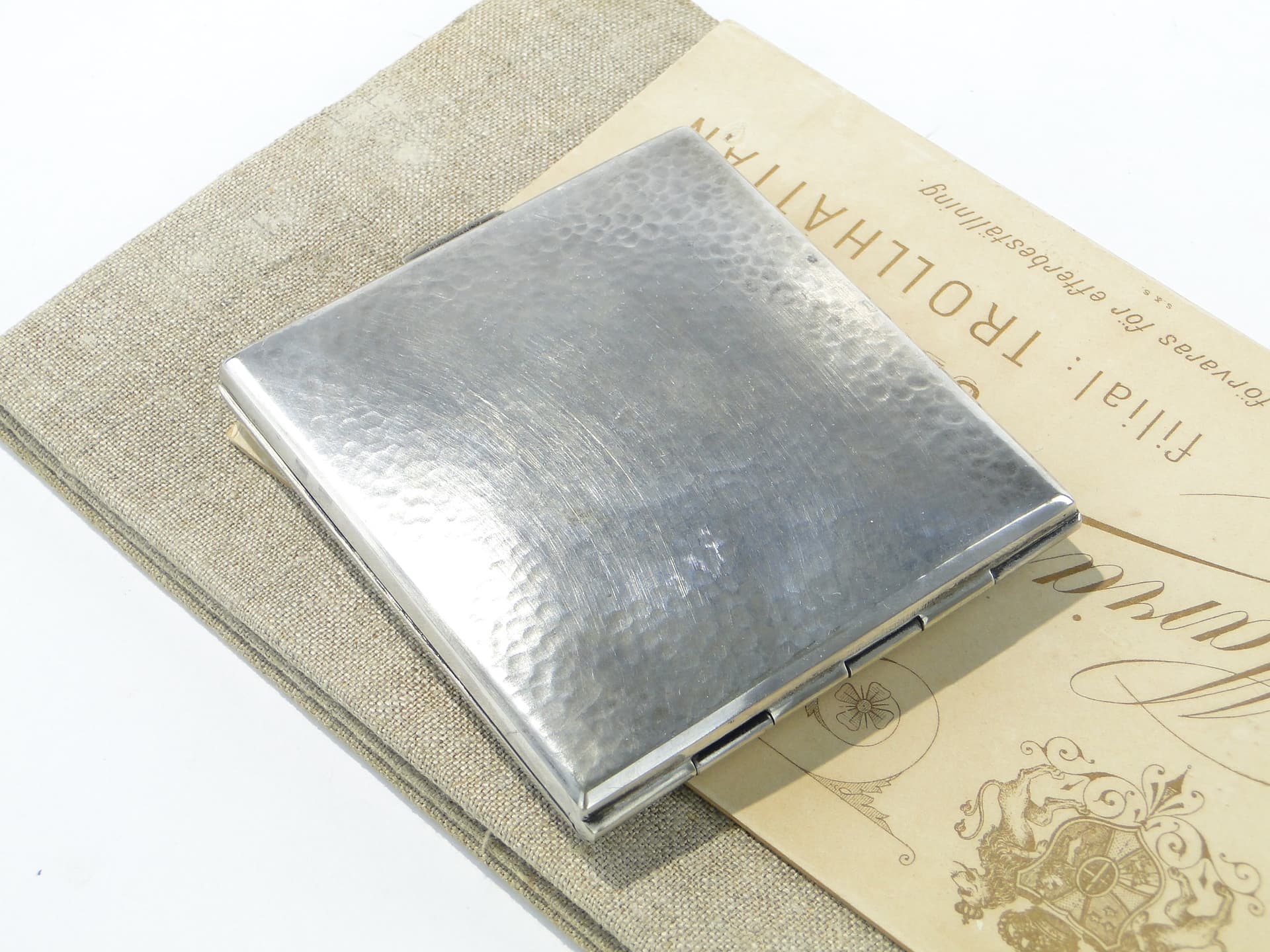 Cigarette Case Art Deco, silver-plated alpaca, 1930s - 343686