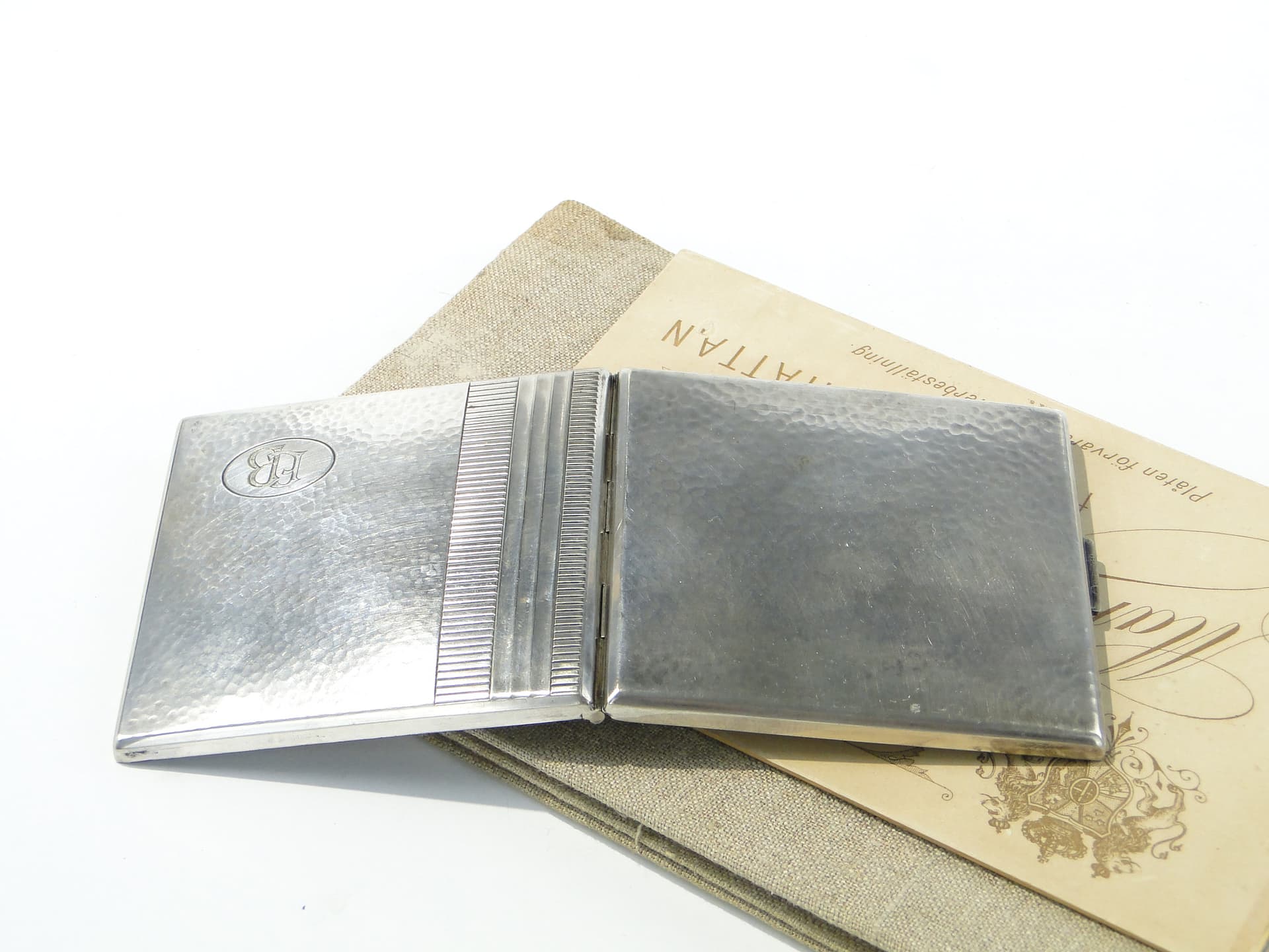 Cigarette Case Art Deco, silver-plated alpaca, 1930s - 343678