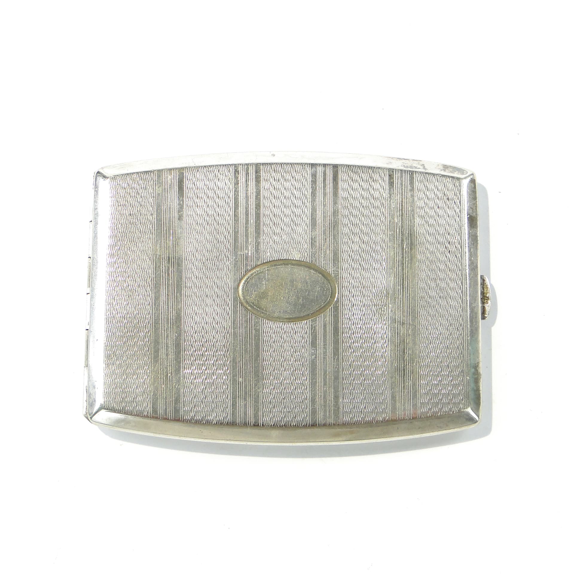 Papierośnica kieszonkowa Art Deco, srebro, złoto, metal, lata 30. - 343688