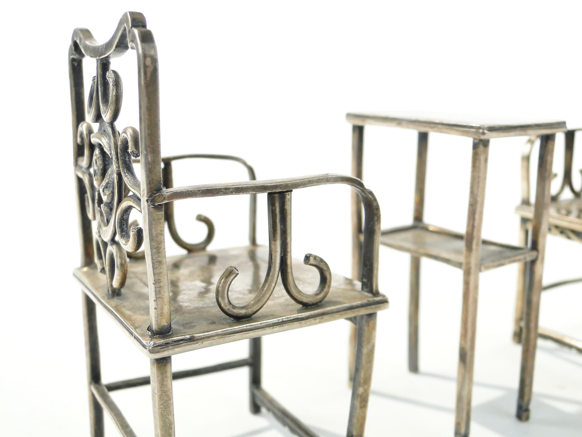 Miniature Art Nouveau Salon Set, silver brass, Europe, early 20th century - 343704