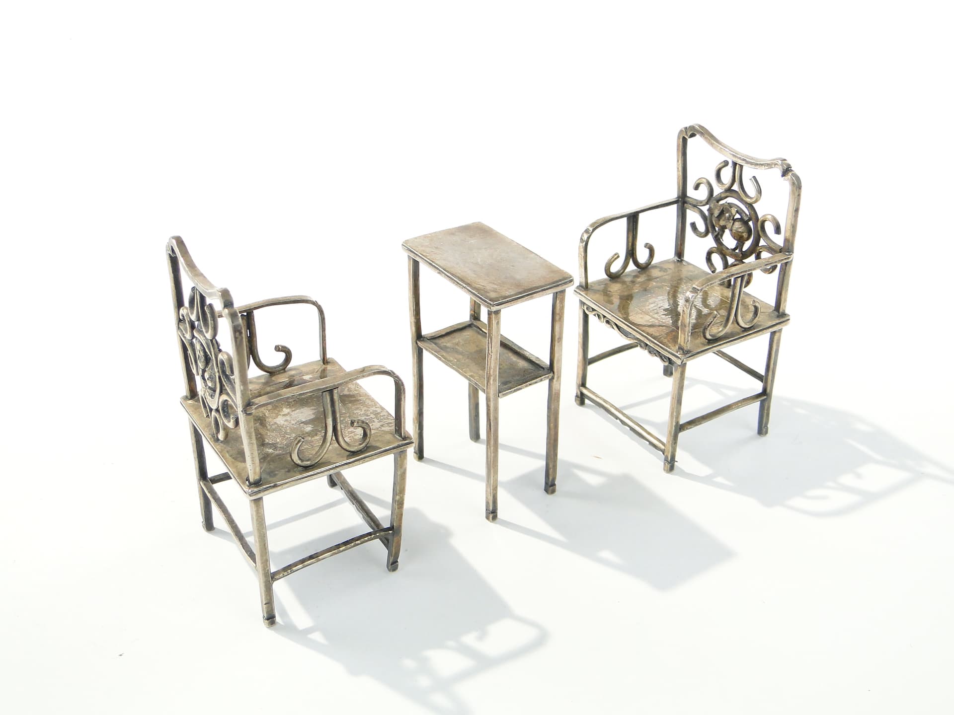 Miniature Art Nouveau Salon Set, silver brass, Europe, early 20th century - 343703