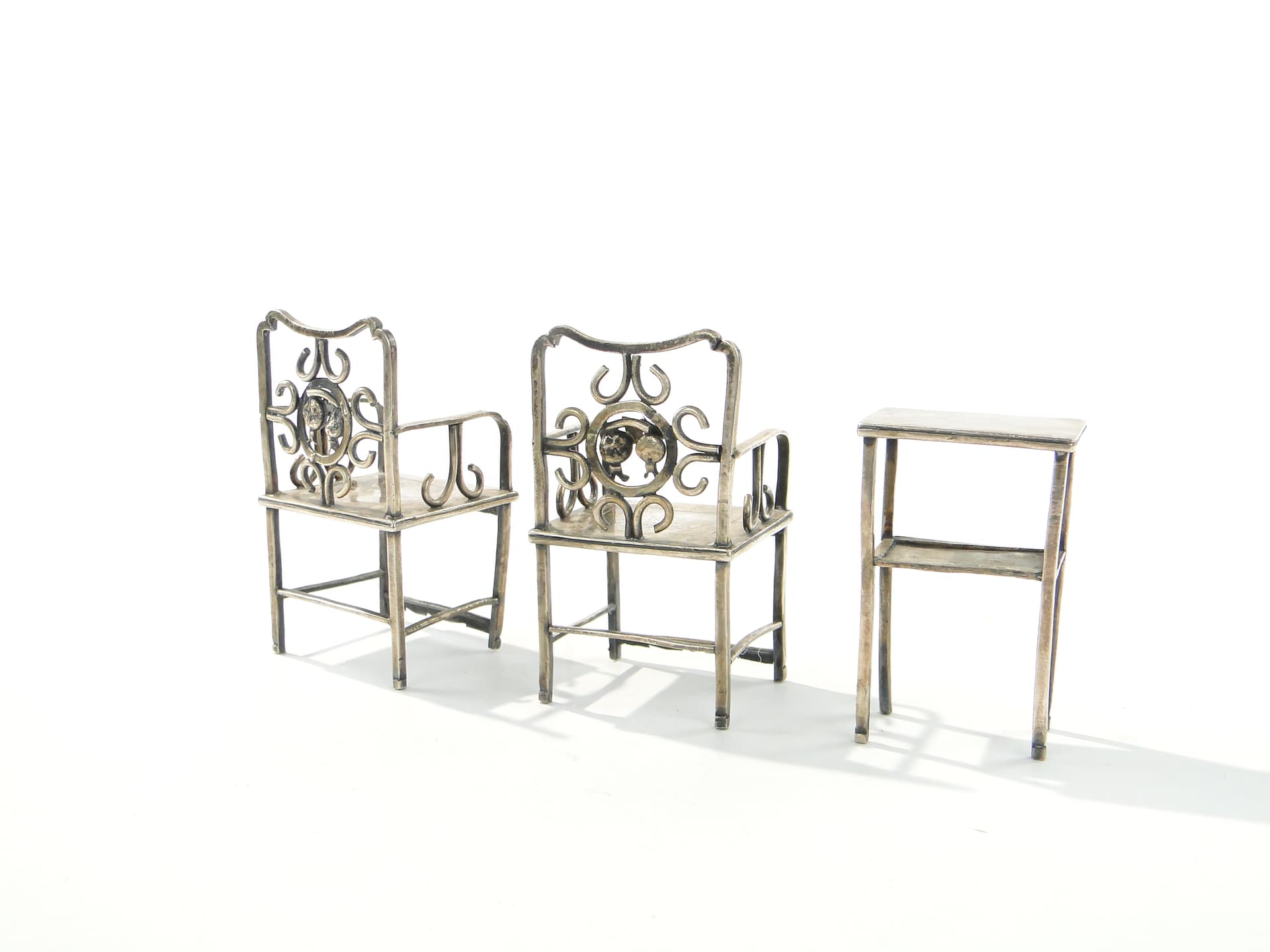 Miniature Art Nouveau Salon Set, silver brass, Europe, early 20th century - 343701