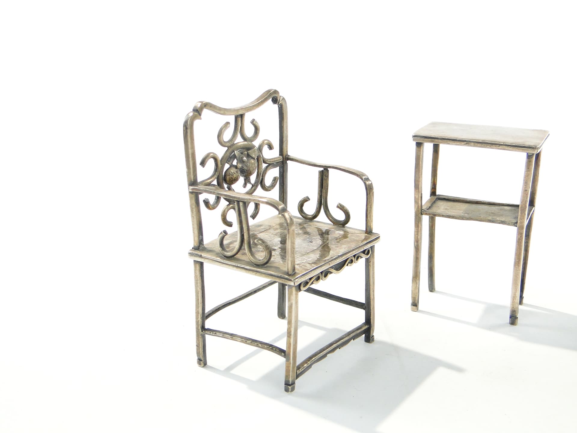 Miniature Art Nouveau Salon Set, silver brass, Europe, early 20th century - 343699