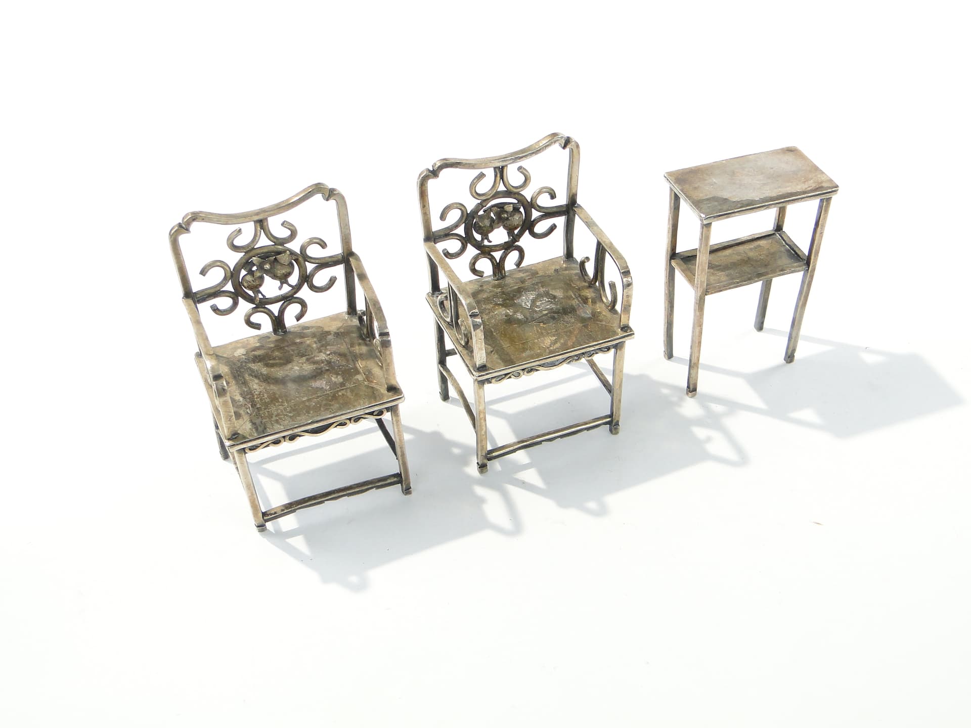 Miniature Art Nouveau Salon Set, silver brass, Europe, early 20th century - 343697