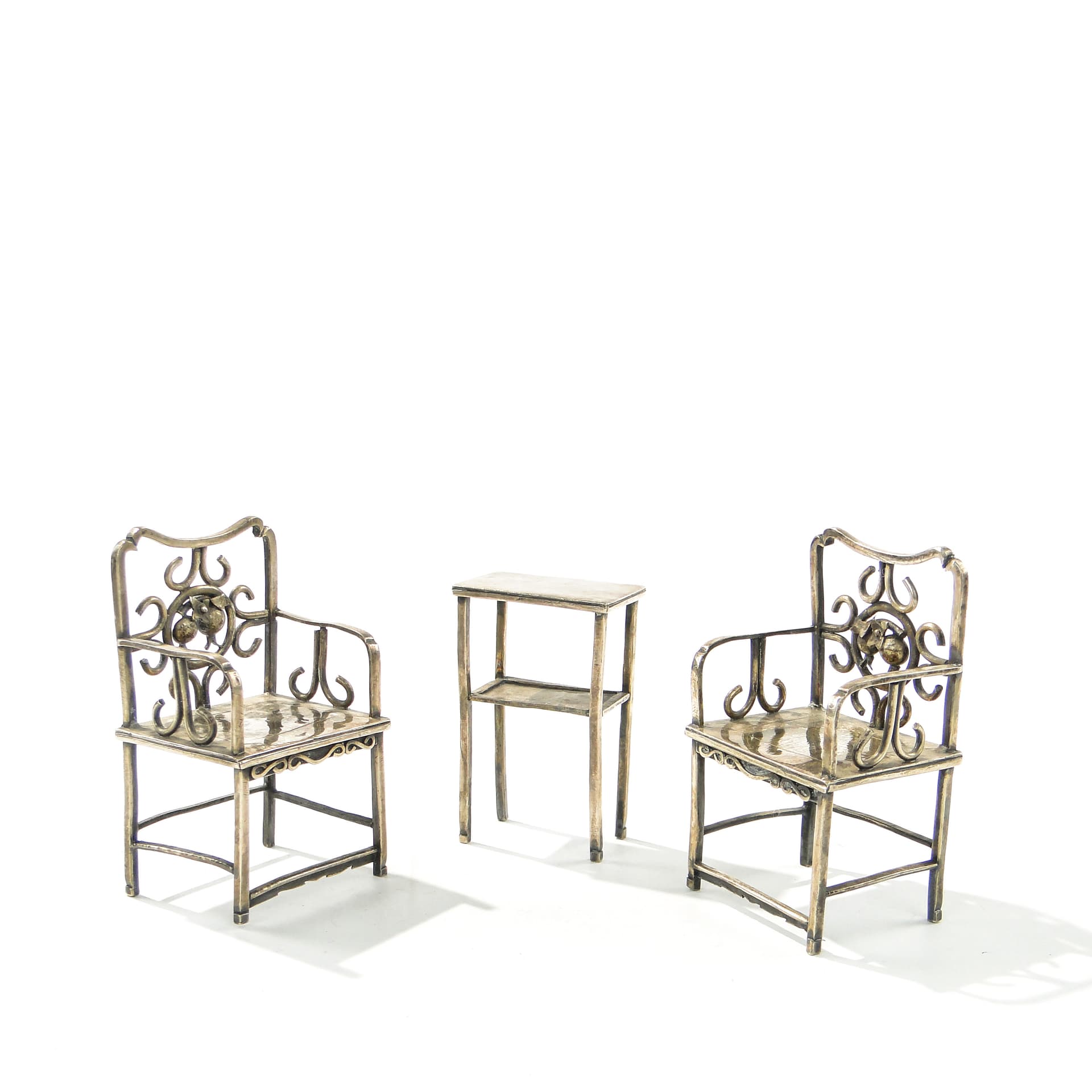Miniature Art Nouveau Salon Set, silver brass, Europe, early 20th century - 343696