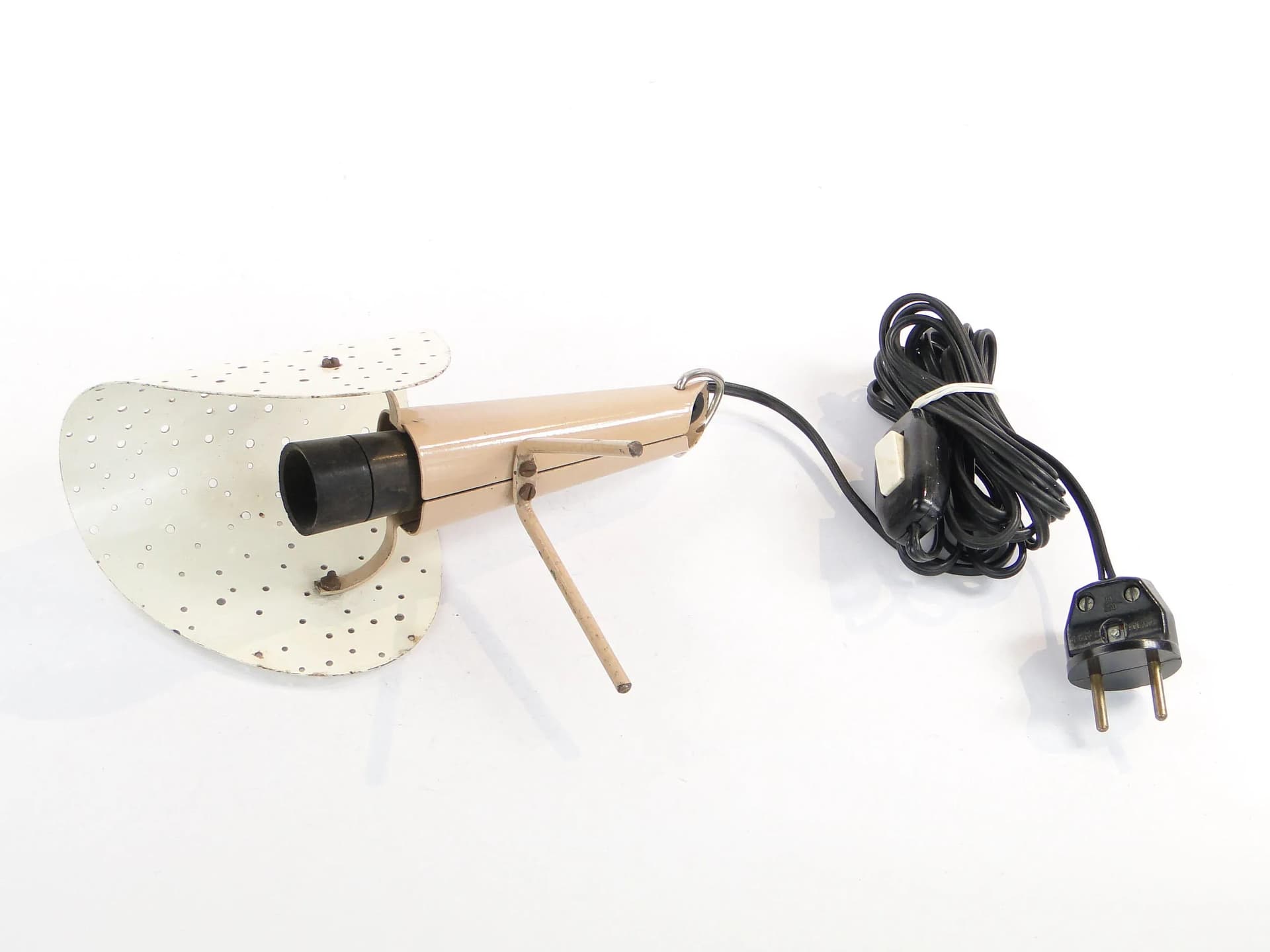 Lampa stołowa-ścienna, Pop Art, stal lakierowana ivory white, proj. A. Gałecki, Polska, lata 60. - 25510