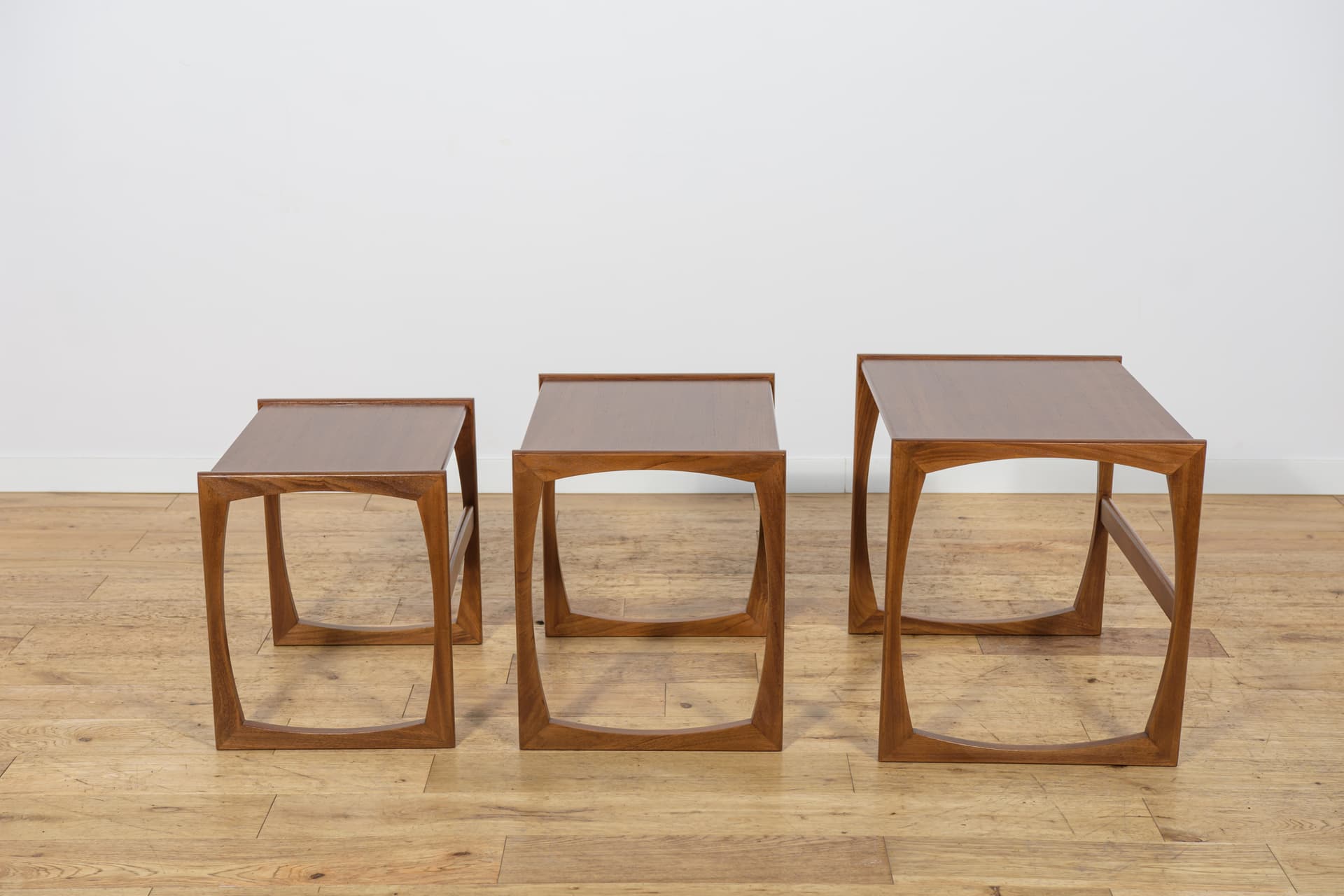 Set of Nesting Tables, brown teak, by R. Benett, G-Plan, United Kingdom, 1960s. - 343725