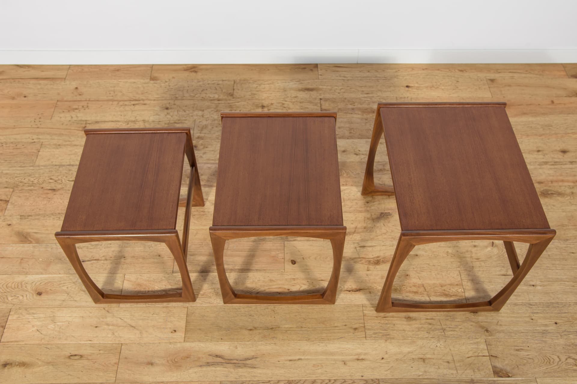 Set of Nesting Tables, brown teak, by R. Benett, G-Plan, United Kingdom, 1960s. - 343726