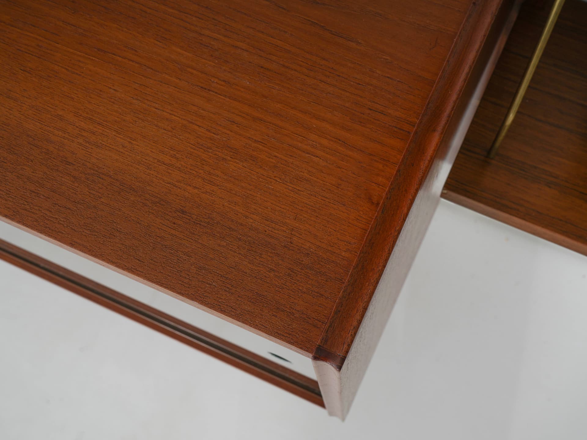Shelving unit, brown teak, metal, Denmark, 1960s. - 343779