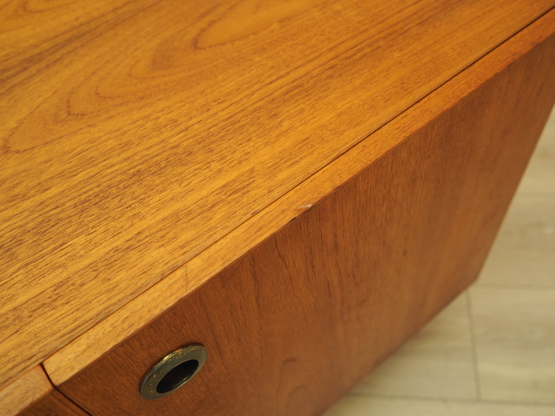 Cabinet, brown teak, black wood, Denmark, 1970s. - 343792