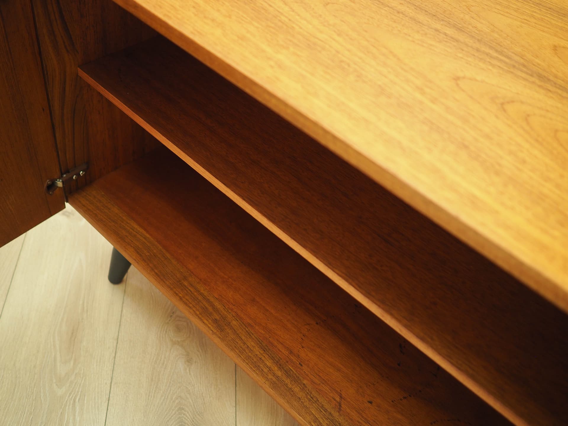 Cabinet, brown teak, black wood, Denmark, 1970s. - 343796