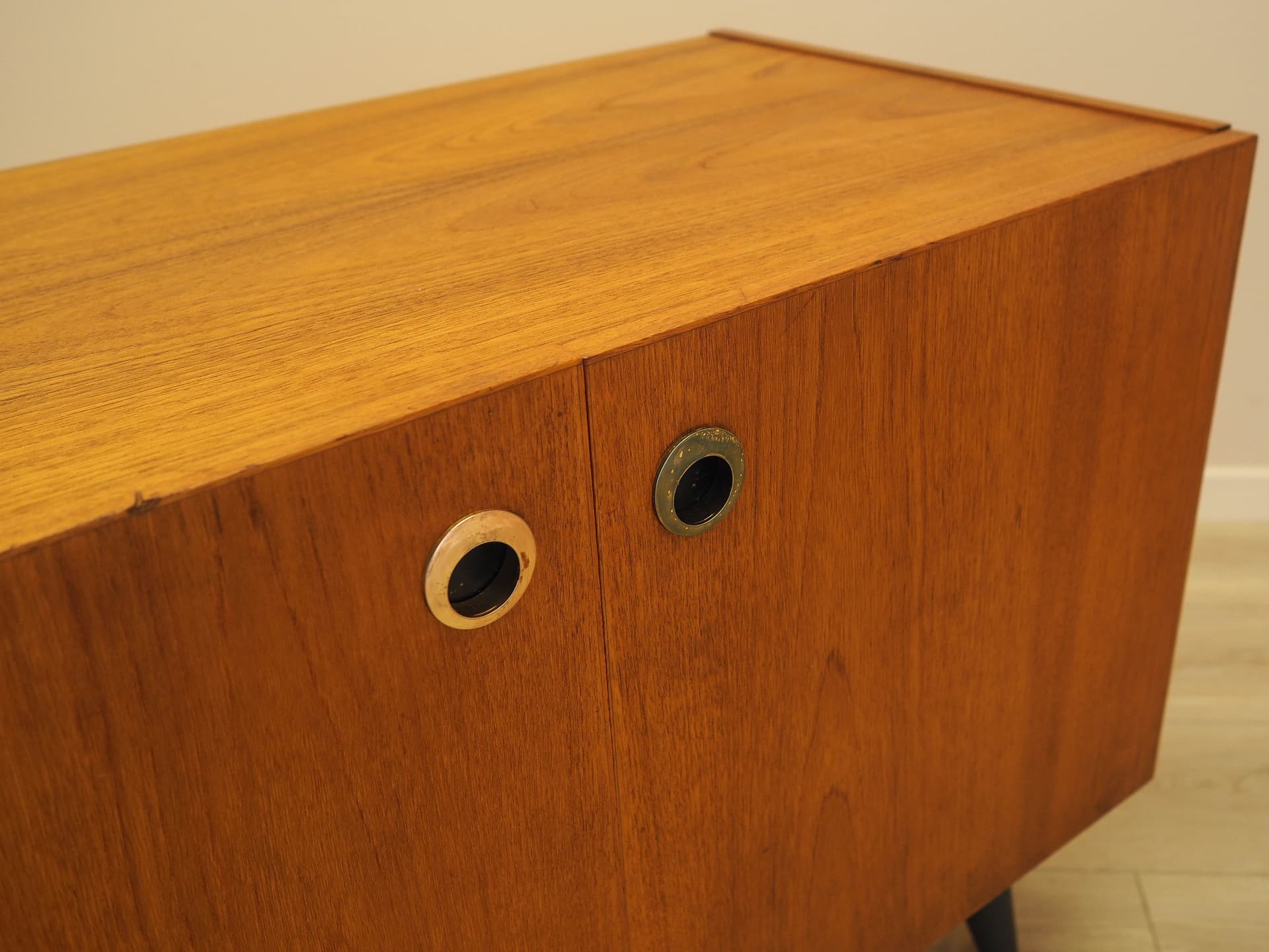 Cabinet, brown teak, black wood, Denmark, 1970s. - 343791
