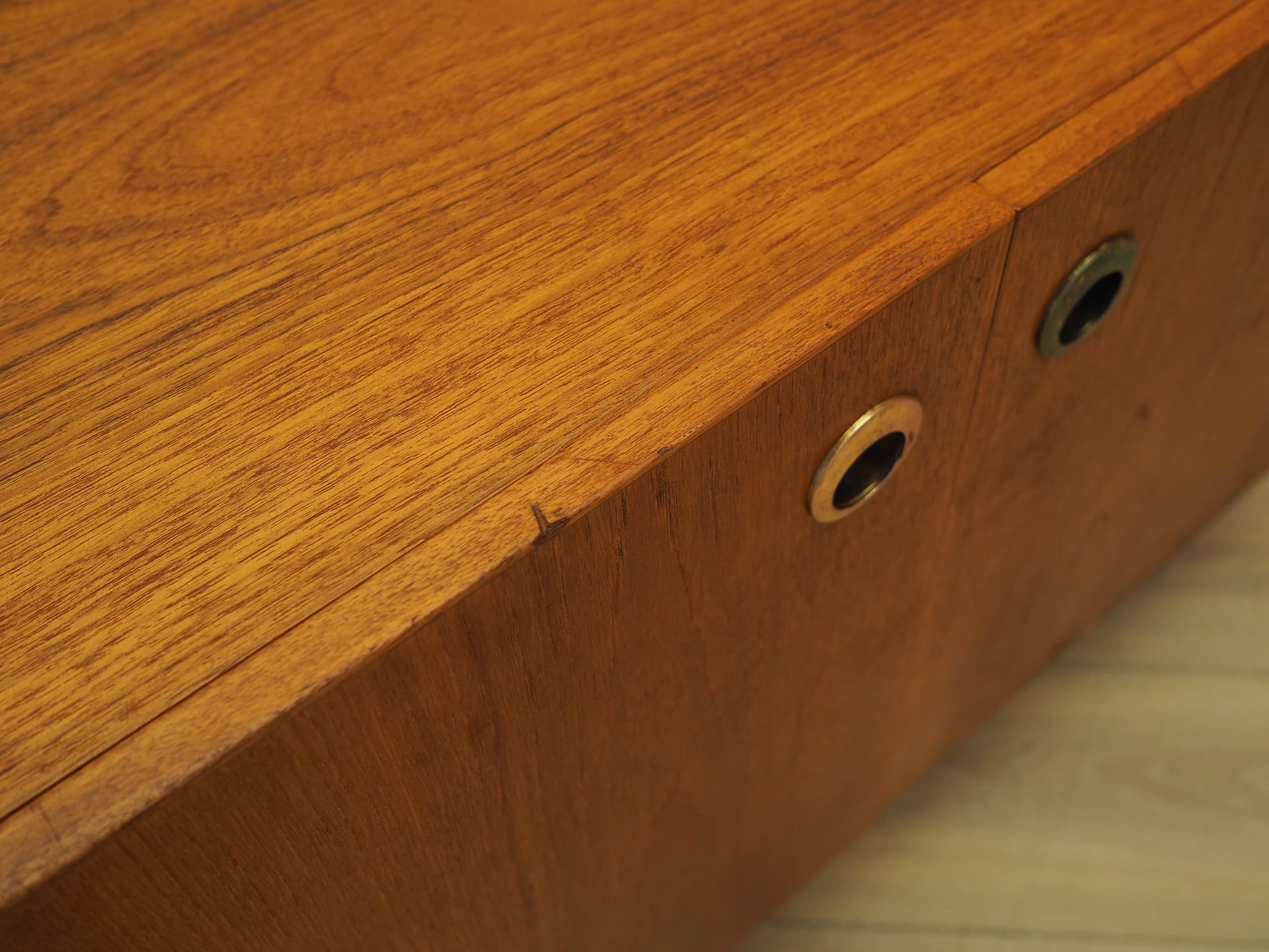 Cabinet, brown teak, black wood, Denmark, 1970s. - 343790