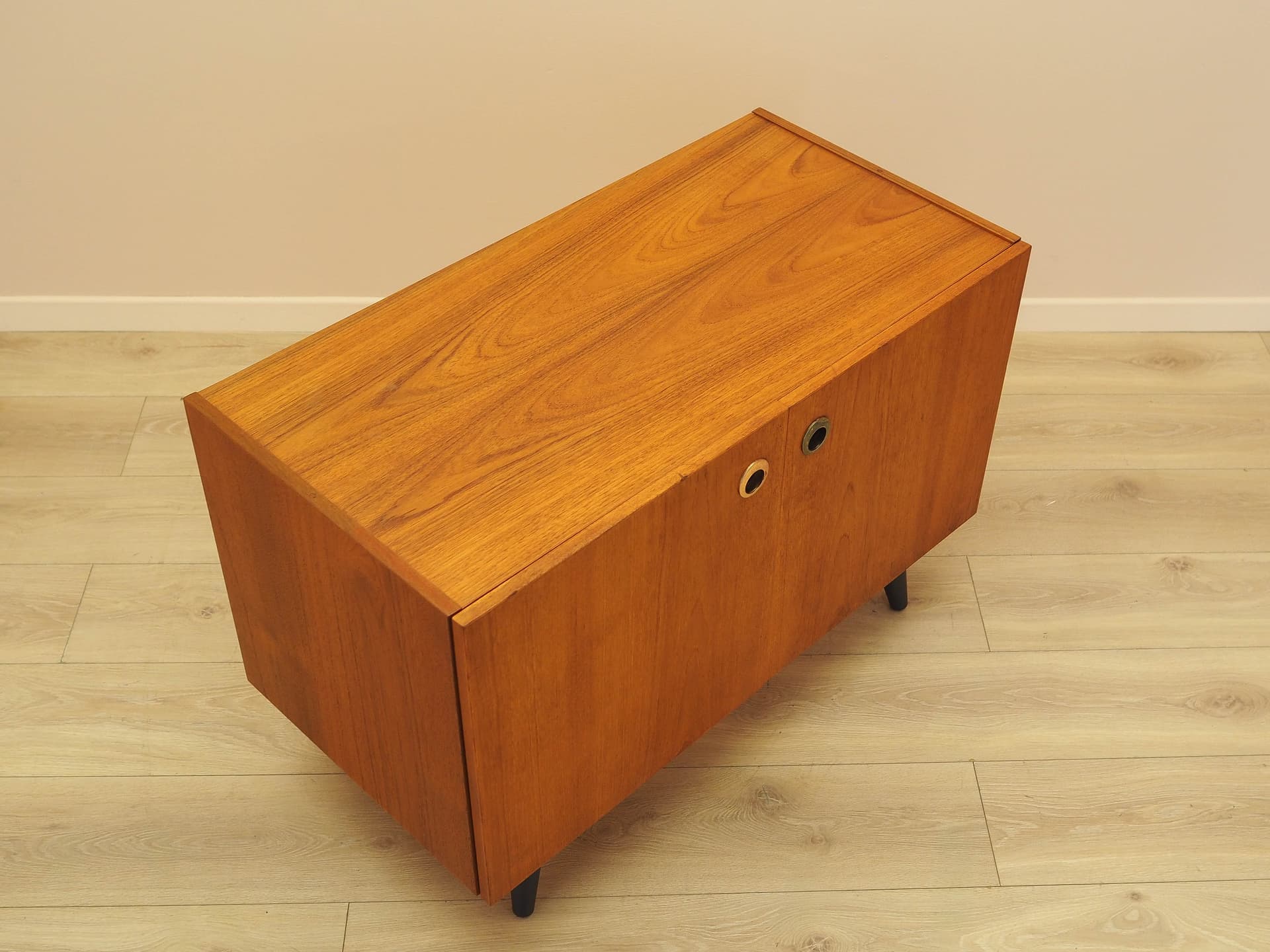 Cabinet, brown teak, black wood, Denmark, 1970s. - 343788