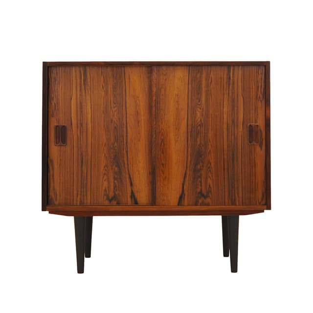 Cabinet, brown rosewood, black wood, Denmark, 1970s. - DIMENSION