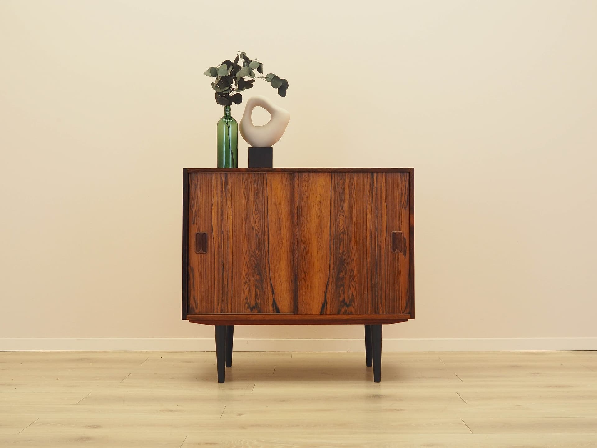 Cabinet, brown rosewood, black wood, Denmark, 1970s. - 343814