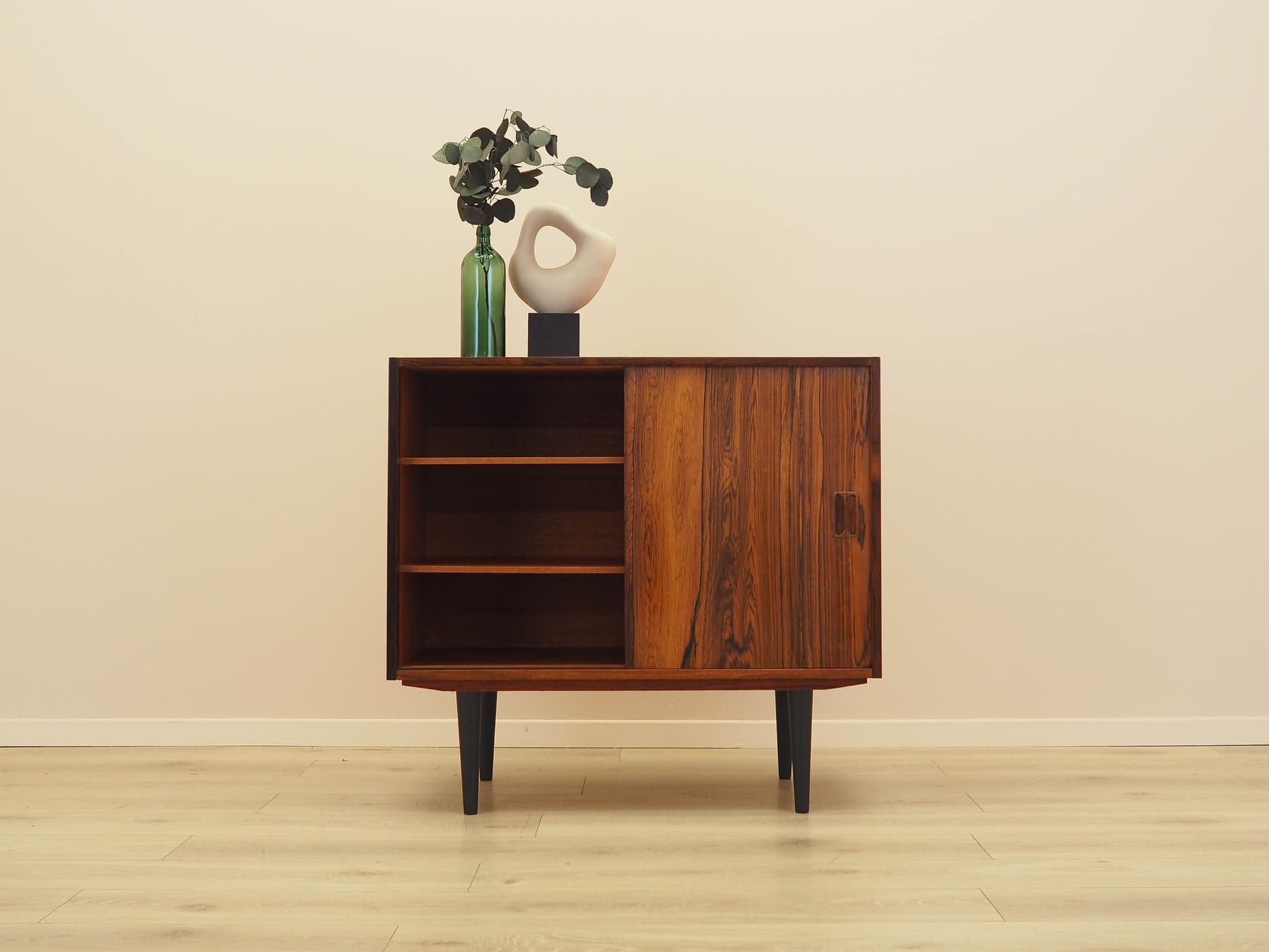 Cabinet, brown rosewood, black wood, Denmark, 1970s. - 343815