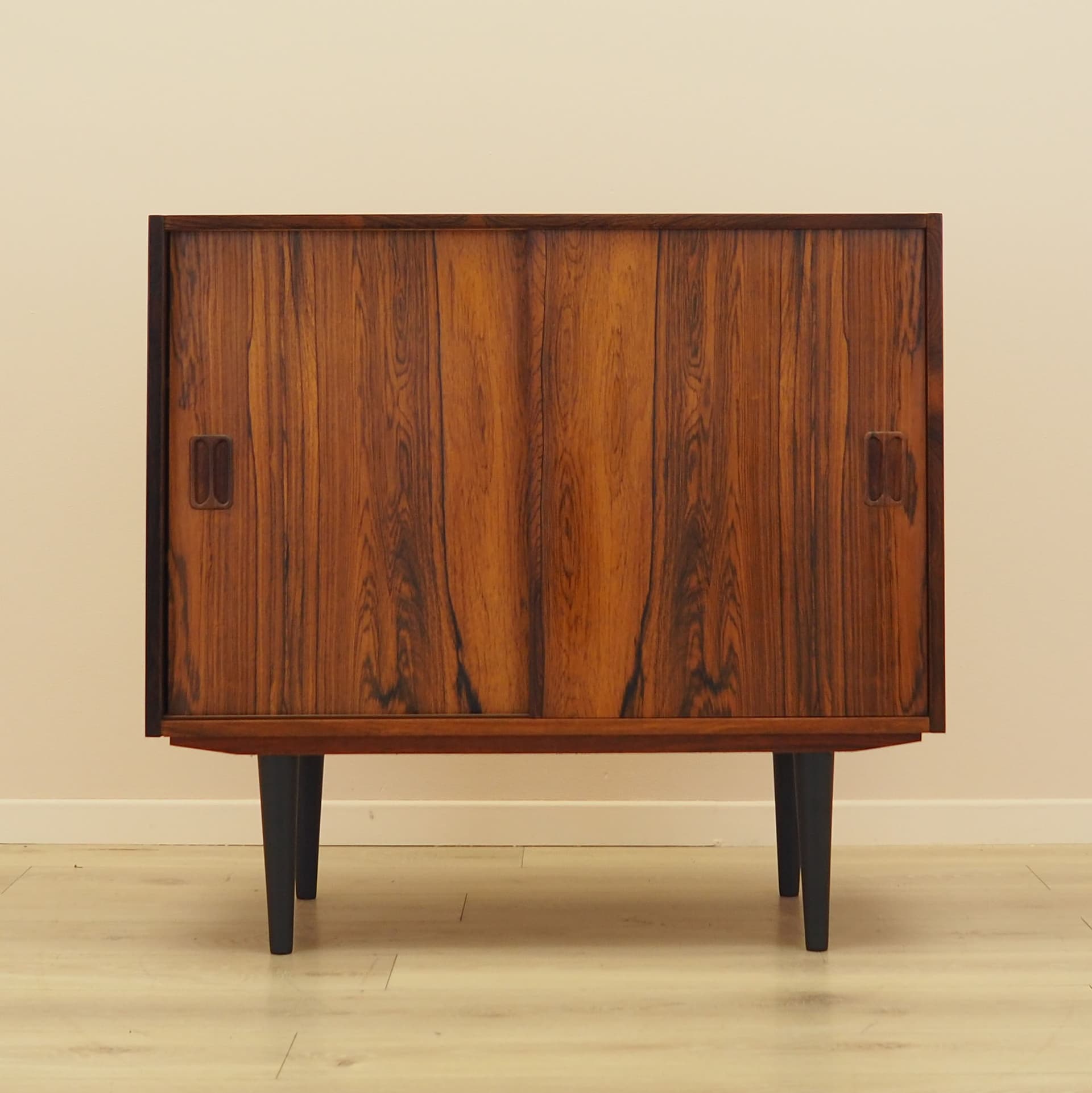 Cabinet, brown rosewood, black wood, Denmark, 1970s. - 343813