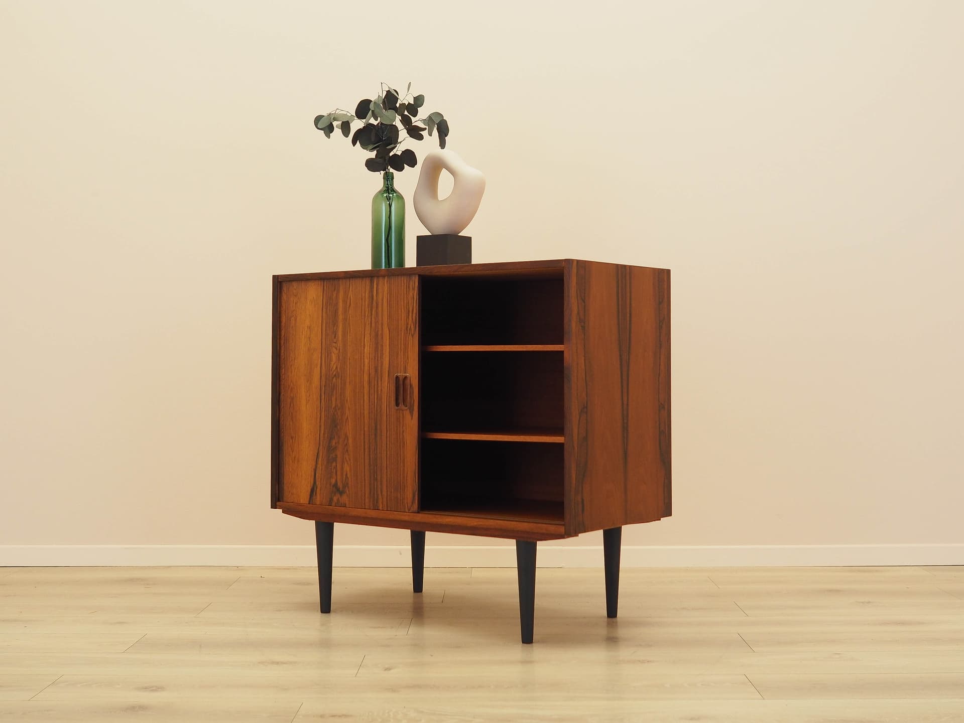 Cabinet, brown rosewood, black wood, Denmark, 1970s. - 343817