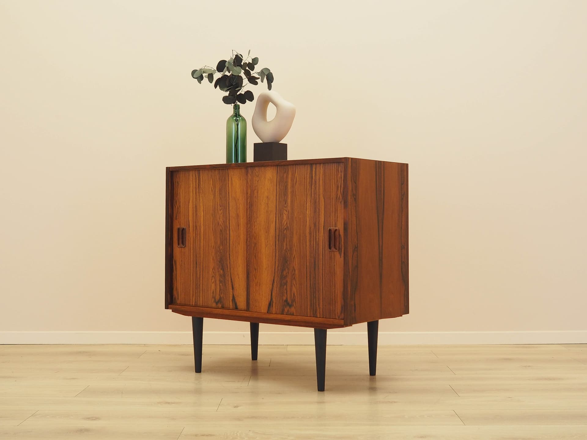 Cabinet, brown rosewood, black wood, Denmark, 1970s. - 343816