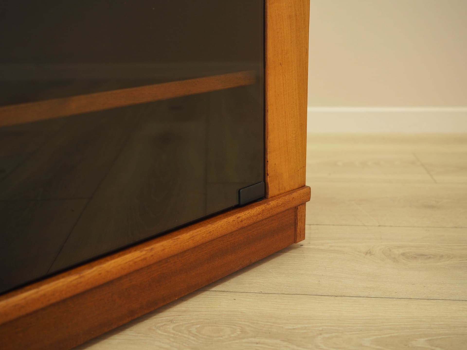 TV Cabinet, brown mahogany, smoked glass, Denmark, 1980s. - 343833