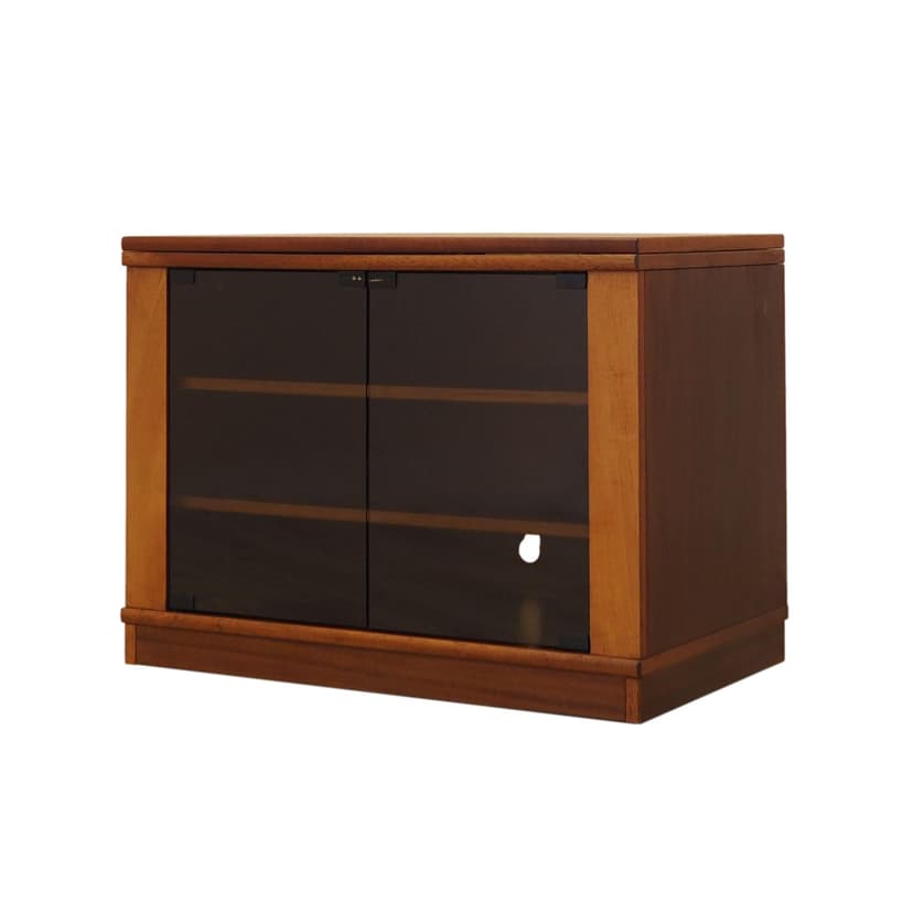 TV Cabinet, brown mahogany, smoked glass, Denmark, 1980s.