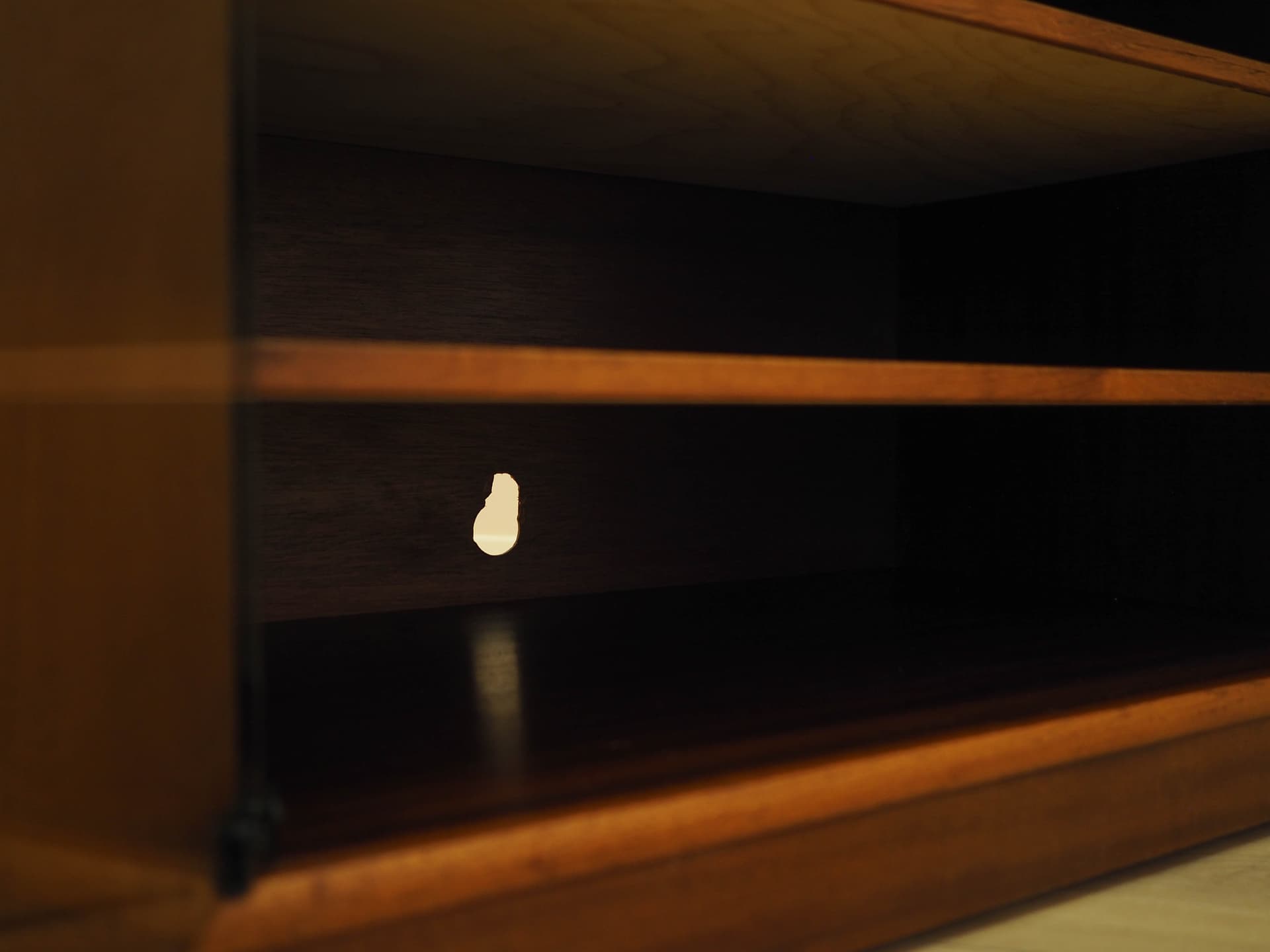 TV Cabinet, brown mahogany, smoked glass, Denmark, 1980s. - 343837