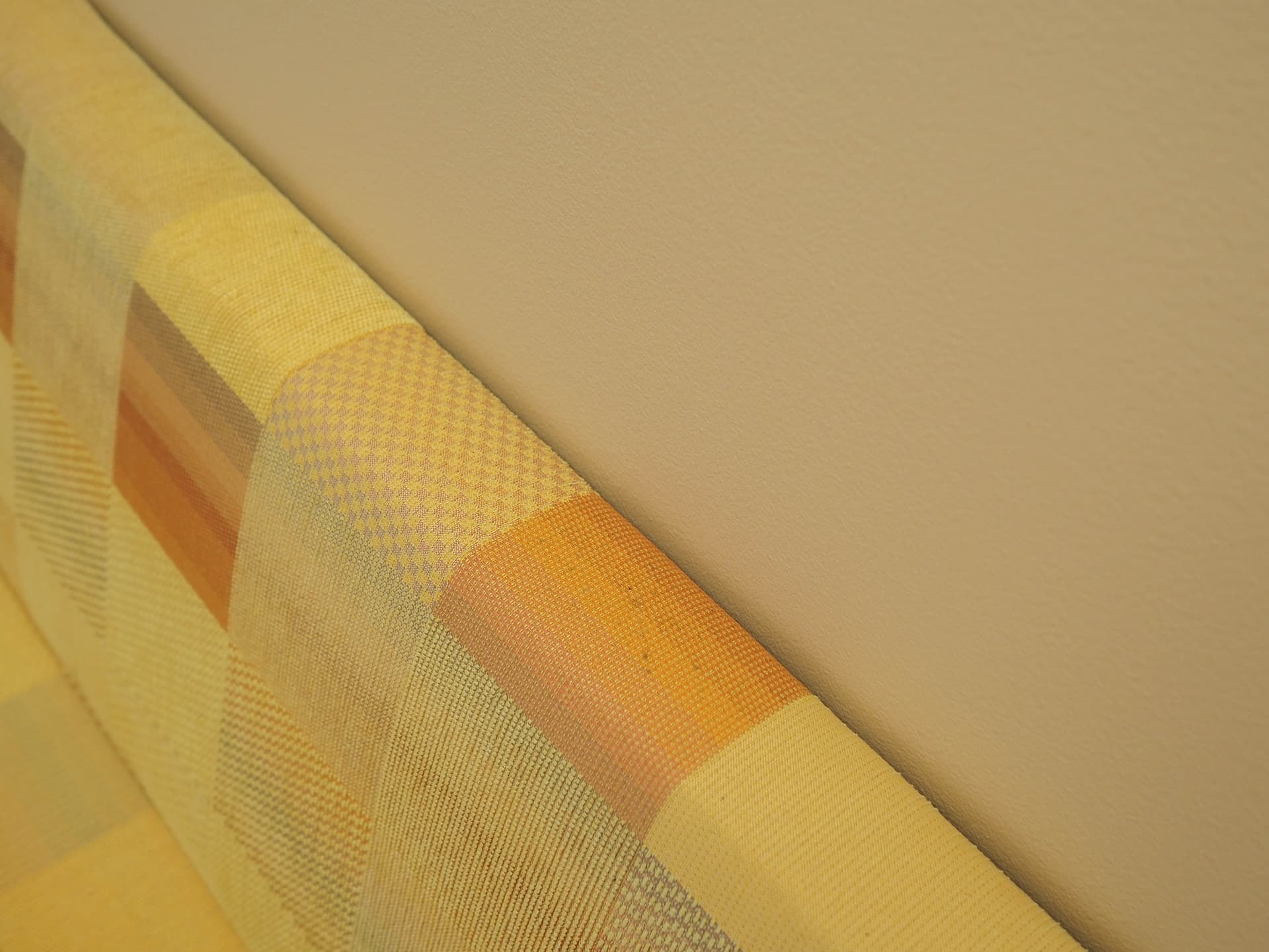 Sofa bed, yellow wool, wood, Denmark, 1970s. - 343860